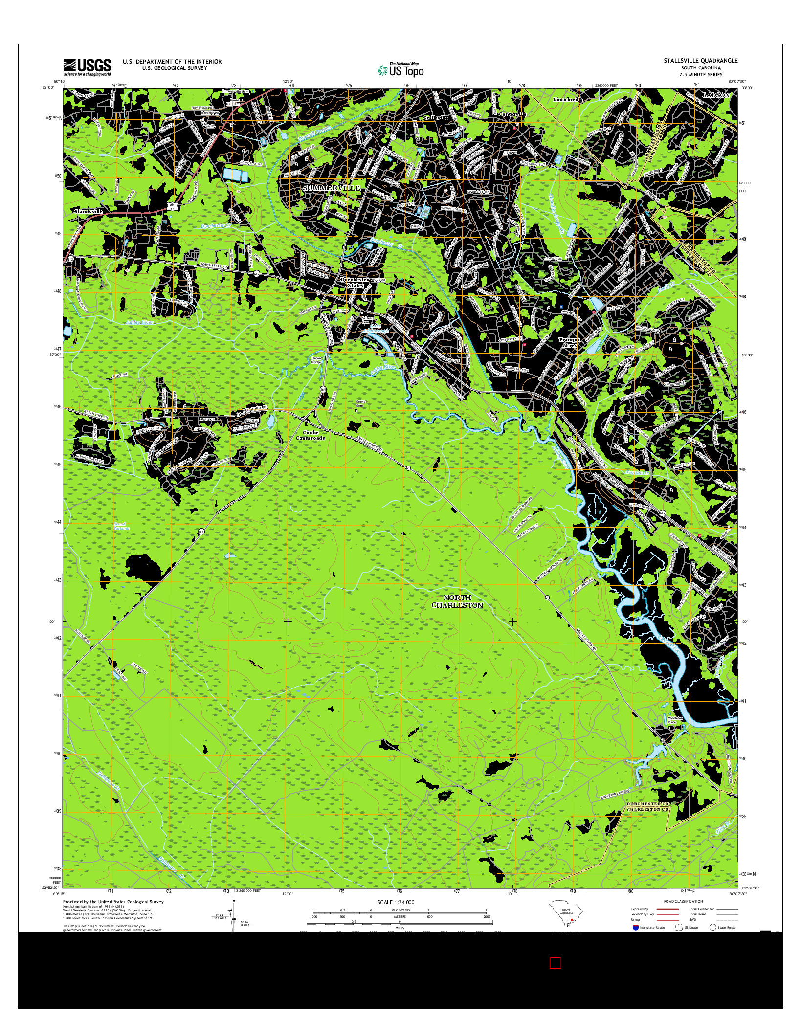 USGS US TOPO 7.5-MINUTE MAP FOR STALLSVILLE, SC 2017