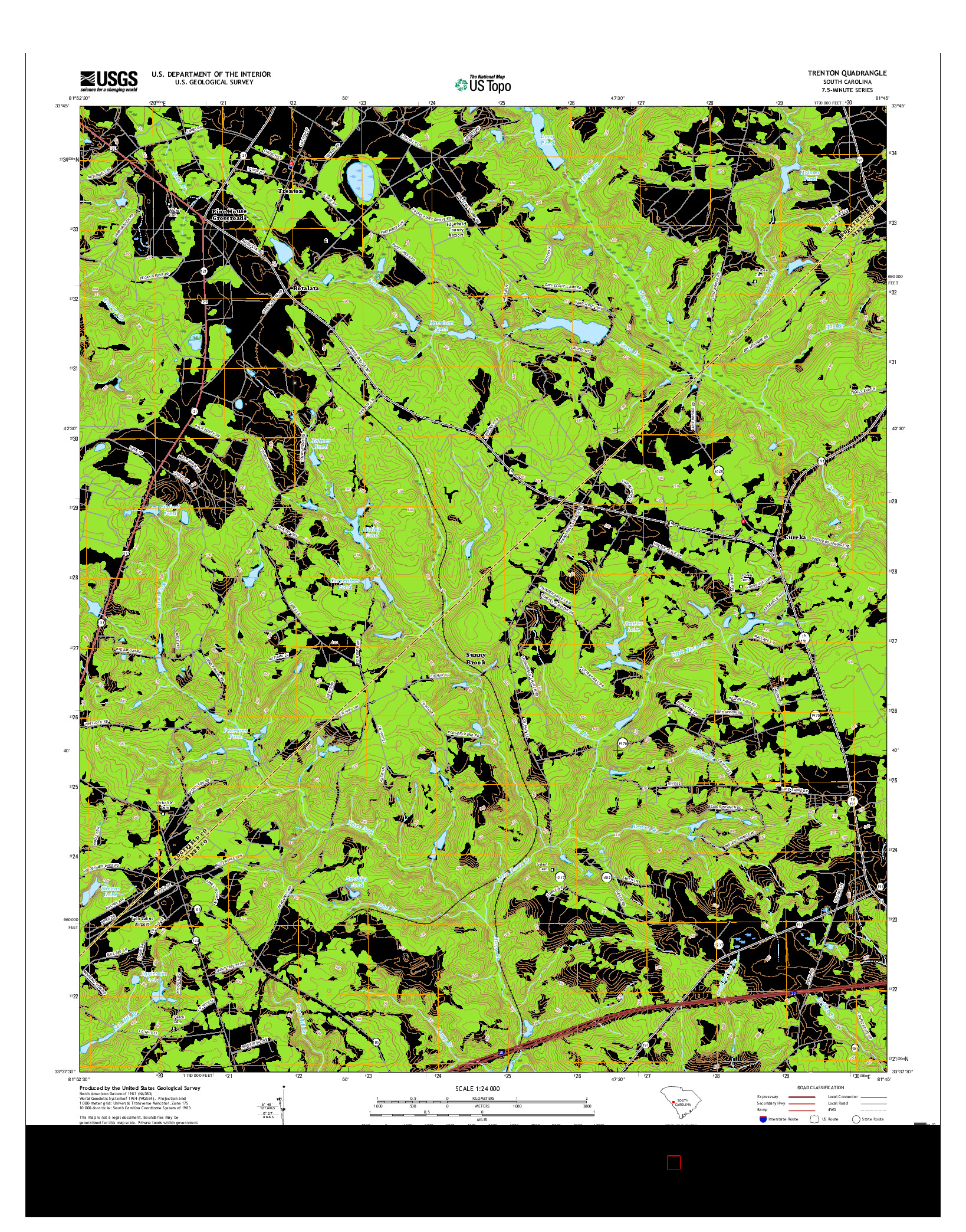 USGS US TOPO 7.5-MINUTE MAP FOR TRENTON, SC 2017