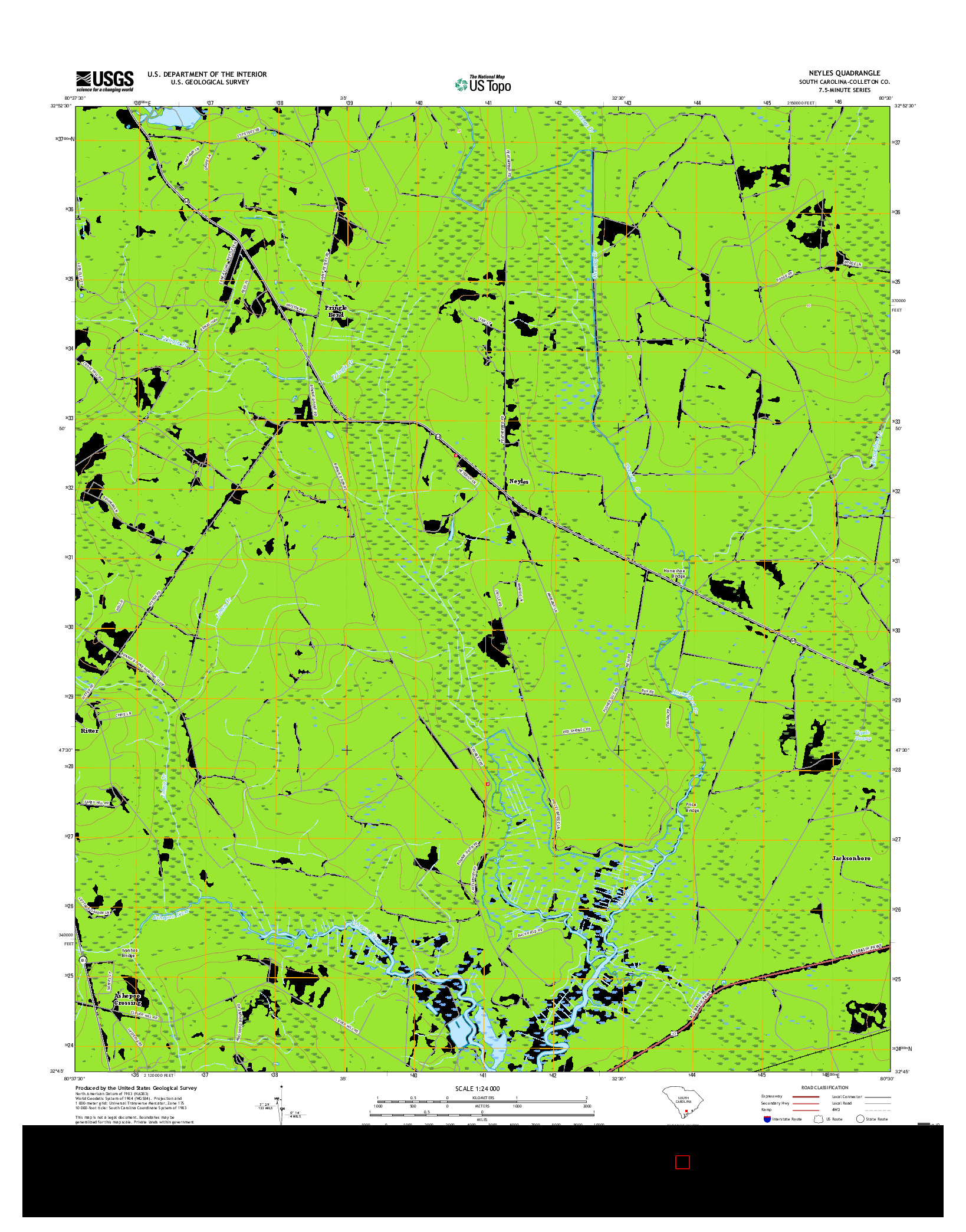 USGS US TOPO 7.5-MINUTE MAP FOR NEYLES, SC 2017