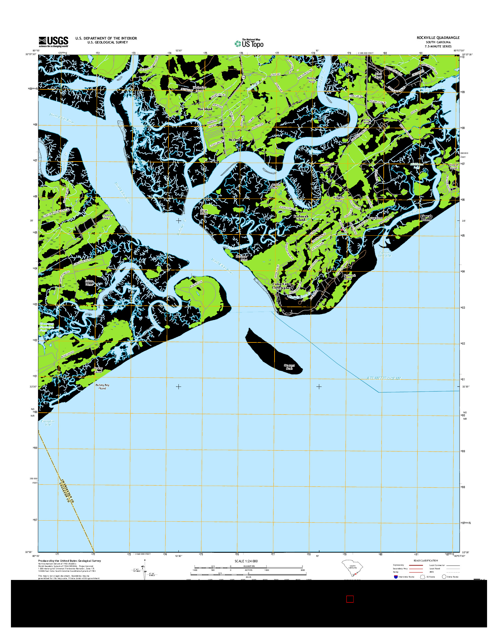 USGS US TOPO 7.5-MINUTE MAP FOR ROCKVILLE, SC 2017