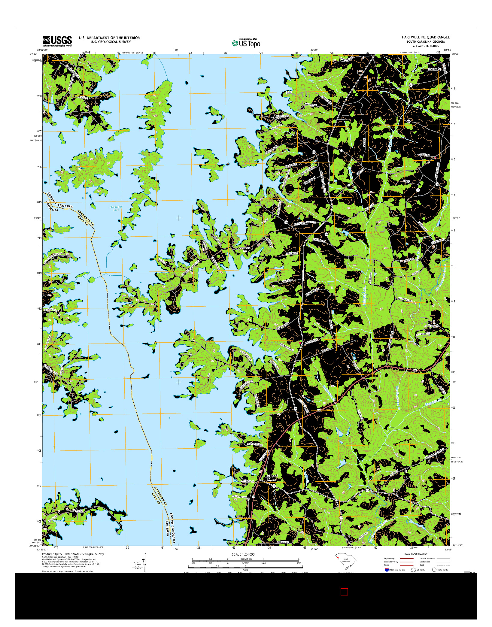 USGS US TOPO 7.5-MINUTE MAP FOR HARTWELL NE, SC-GA 2017