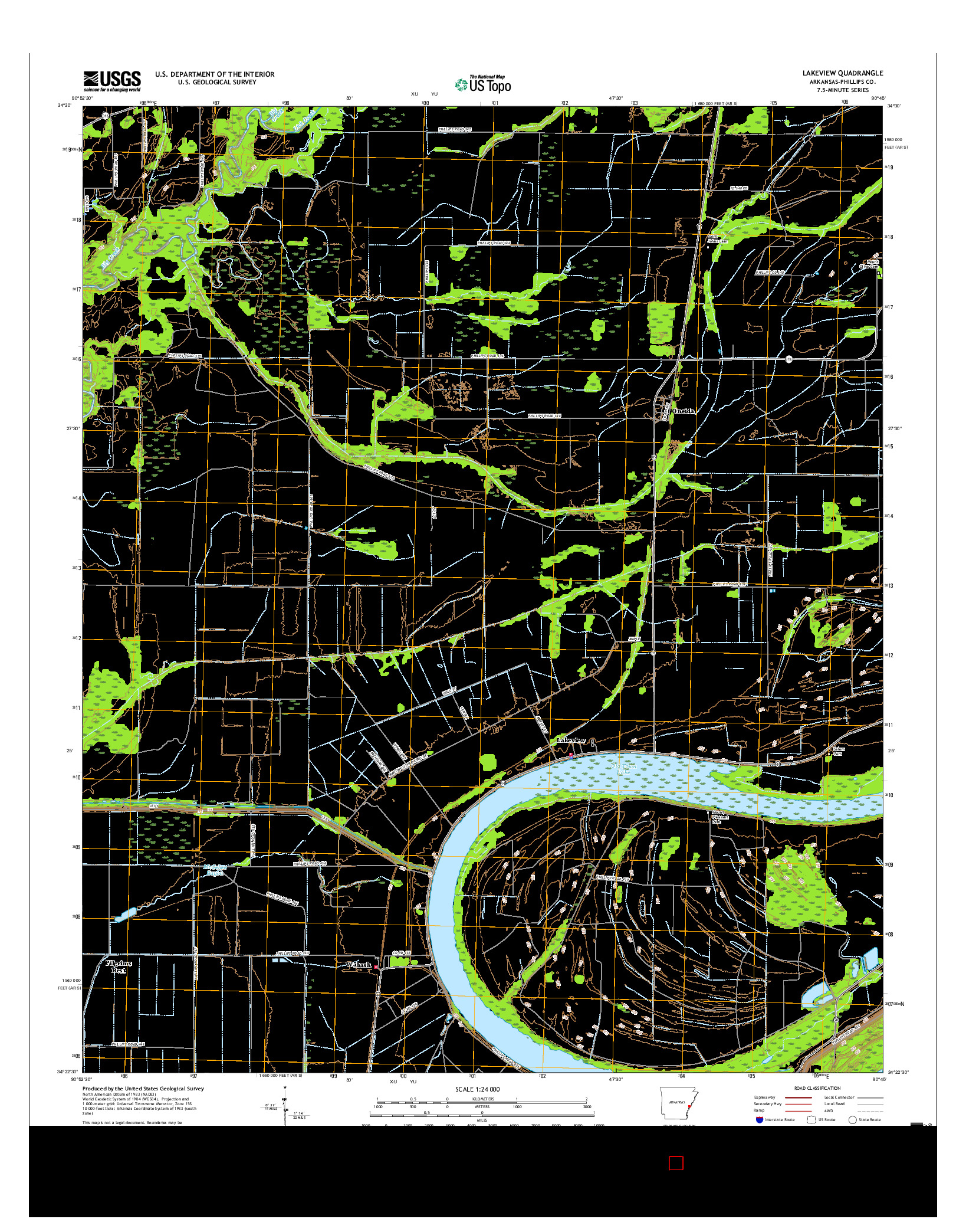 USGS US TOPO 7.5-MINUTE MAP FOR LAKEVIEW, AR 2017