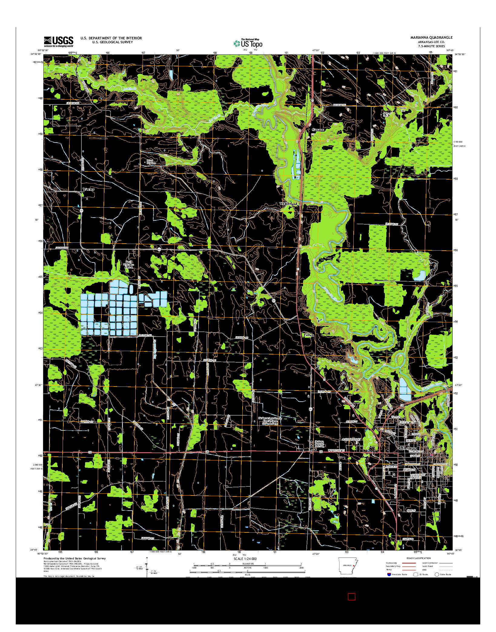 USGS US TOPO 7.5-MINUTE MAP FOR MARIANNA, AR 2017