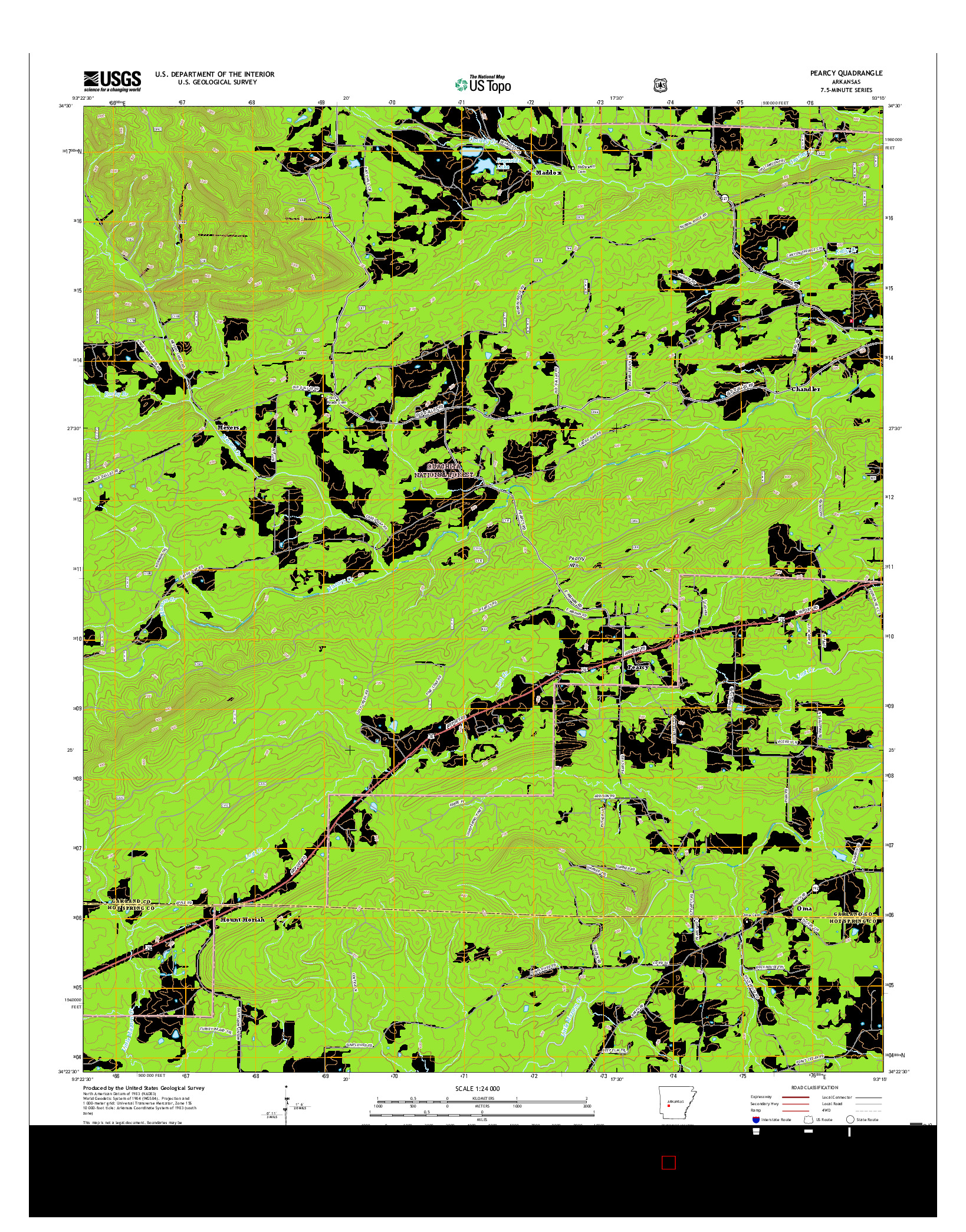 USGS US TOPO 7.5-MINUTE MAP FOR PEARCY, AR 2017