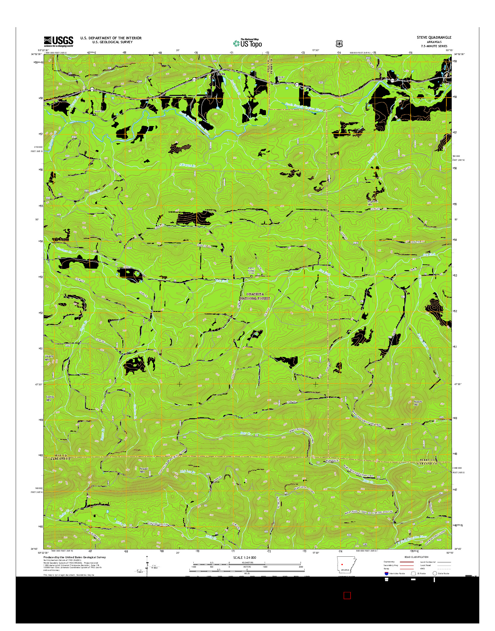 USGS US TOPO 7.5-MINUTE MAP FOR STEVE, AR 2017