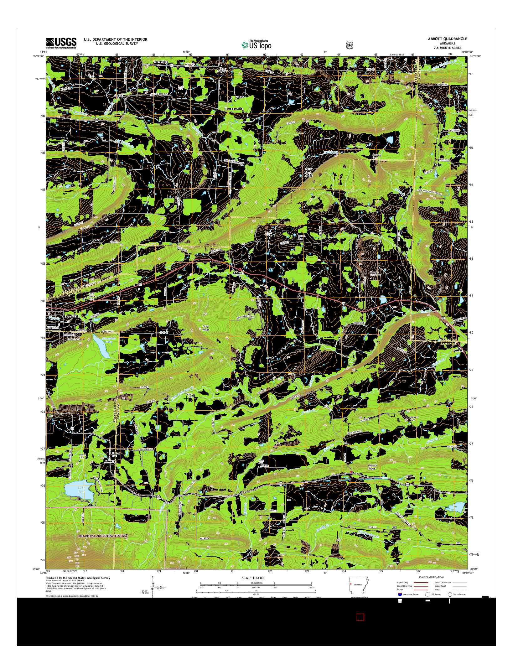USGS US TOPO 7.5-MINUTE MAP FOR ABBOTT, AR 2017