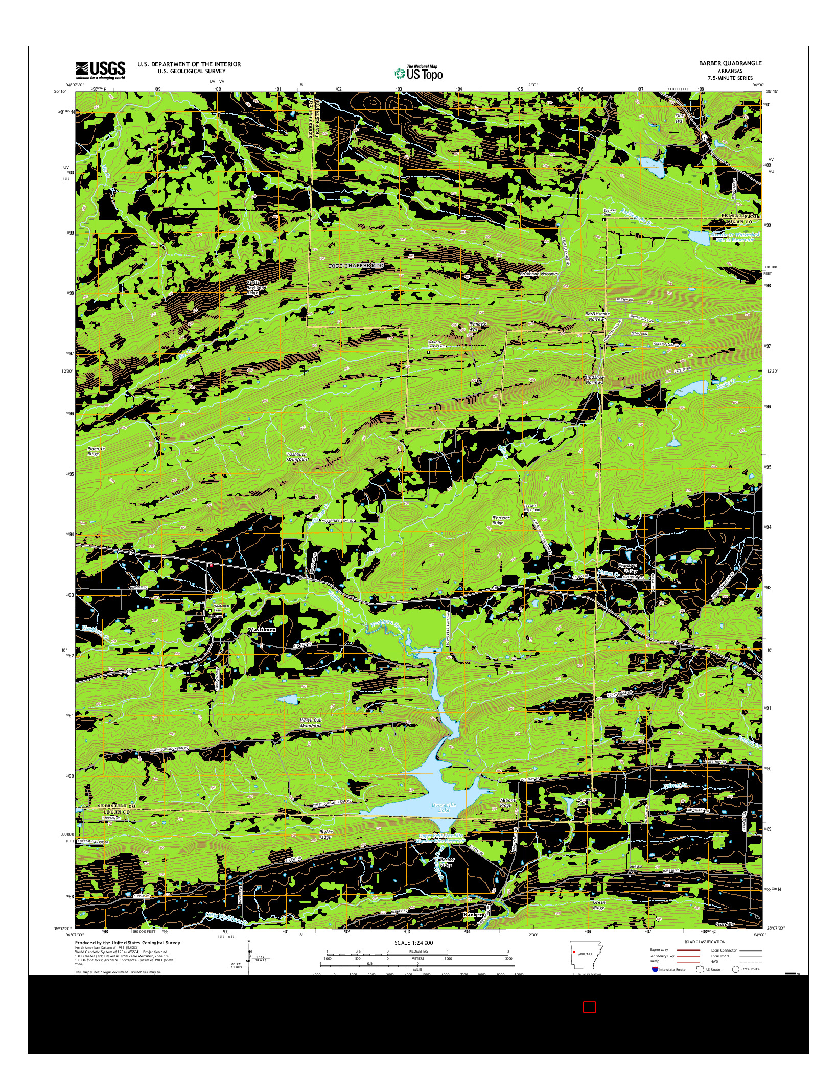 USGS US TOPO 7.5-MINUTE MAP FOR BARBER, AR 2017