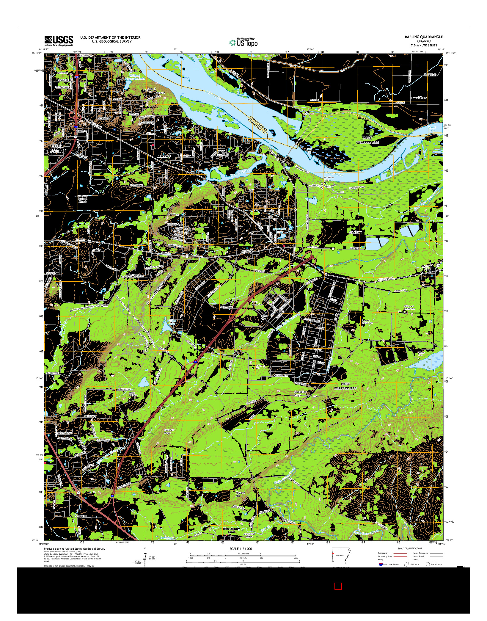 USGS US TOPO 7.5-MINUTE MAP FOR BARLING, AR 2017