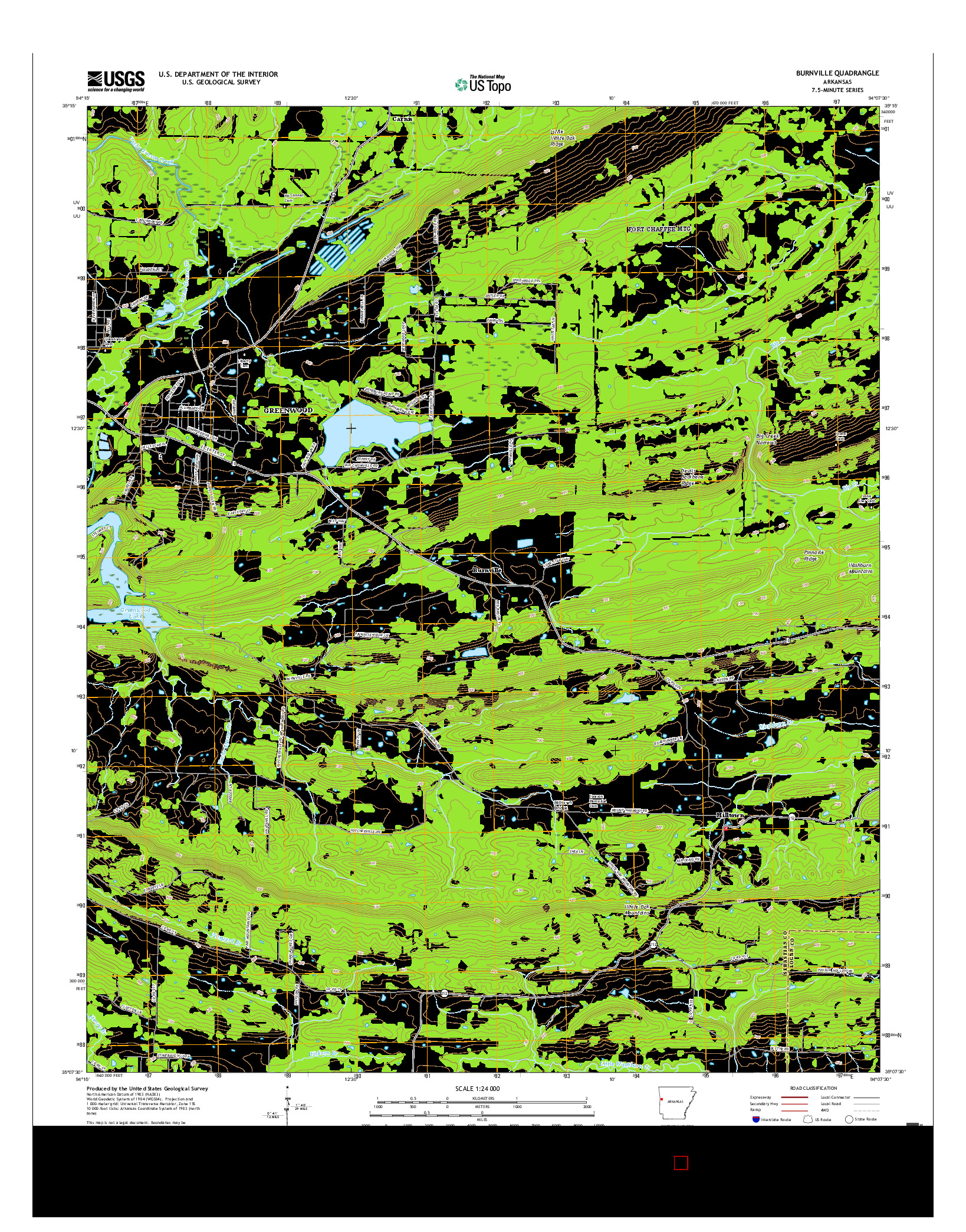 USGS US TOPO 7.5-MINUTE MAP FOR BURNVILLE, AR 2017