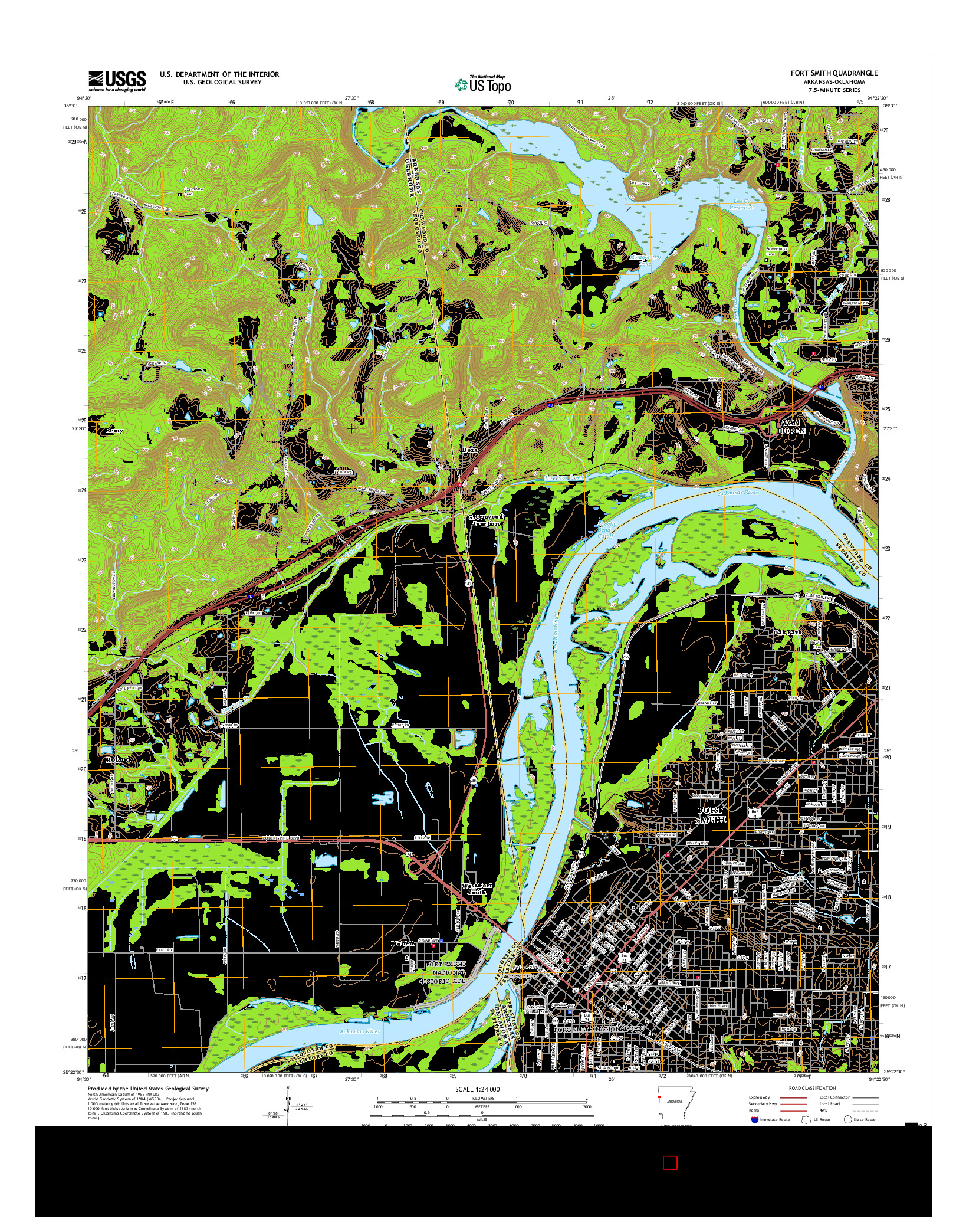 USGS US TOPO 7.5-MINUTE MAP FOR FORT SMITH, AR-OK 2017