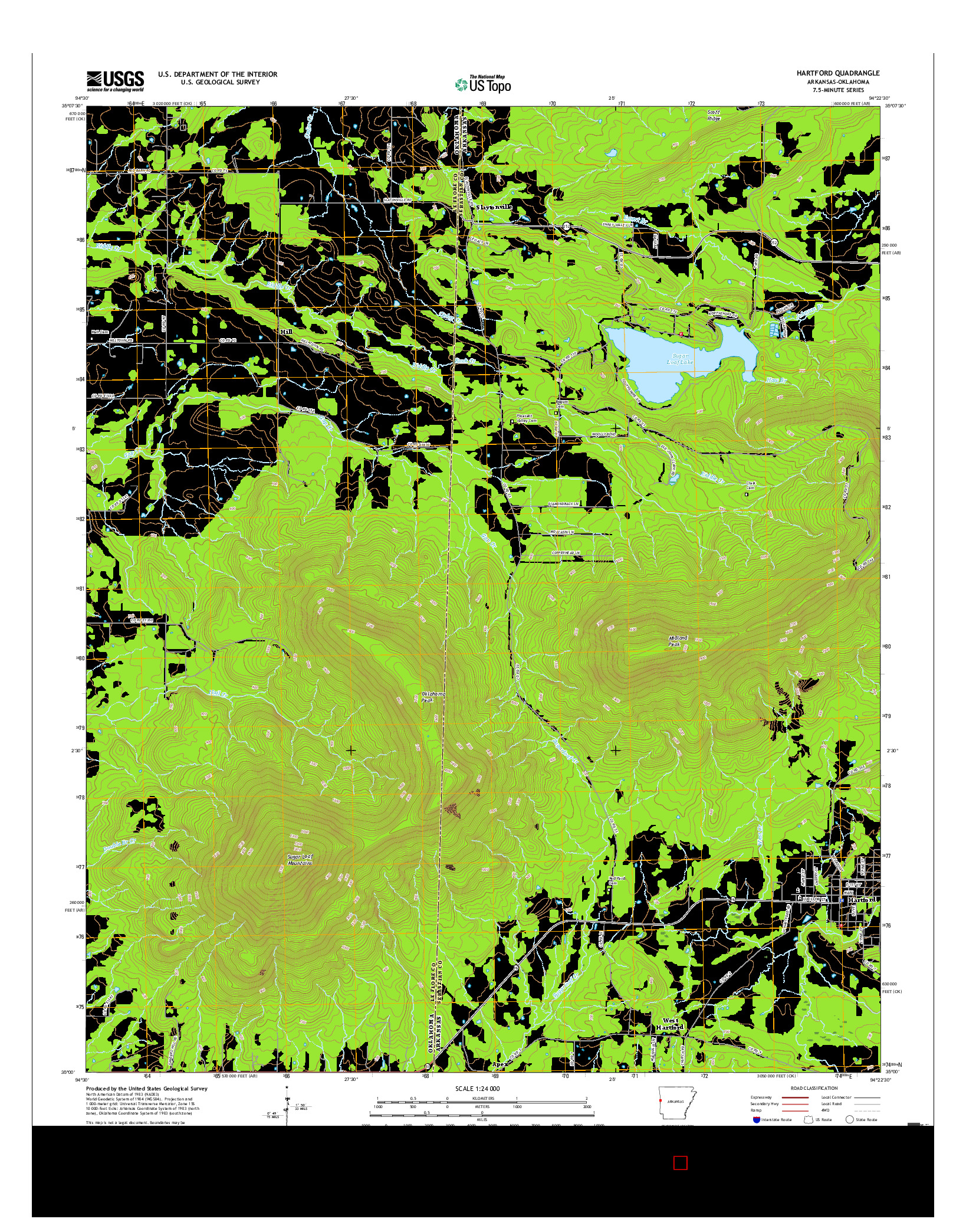 USGS US TOPO 7.5-MINUTE MAP FOR HARTFORD, AR-OK 2017