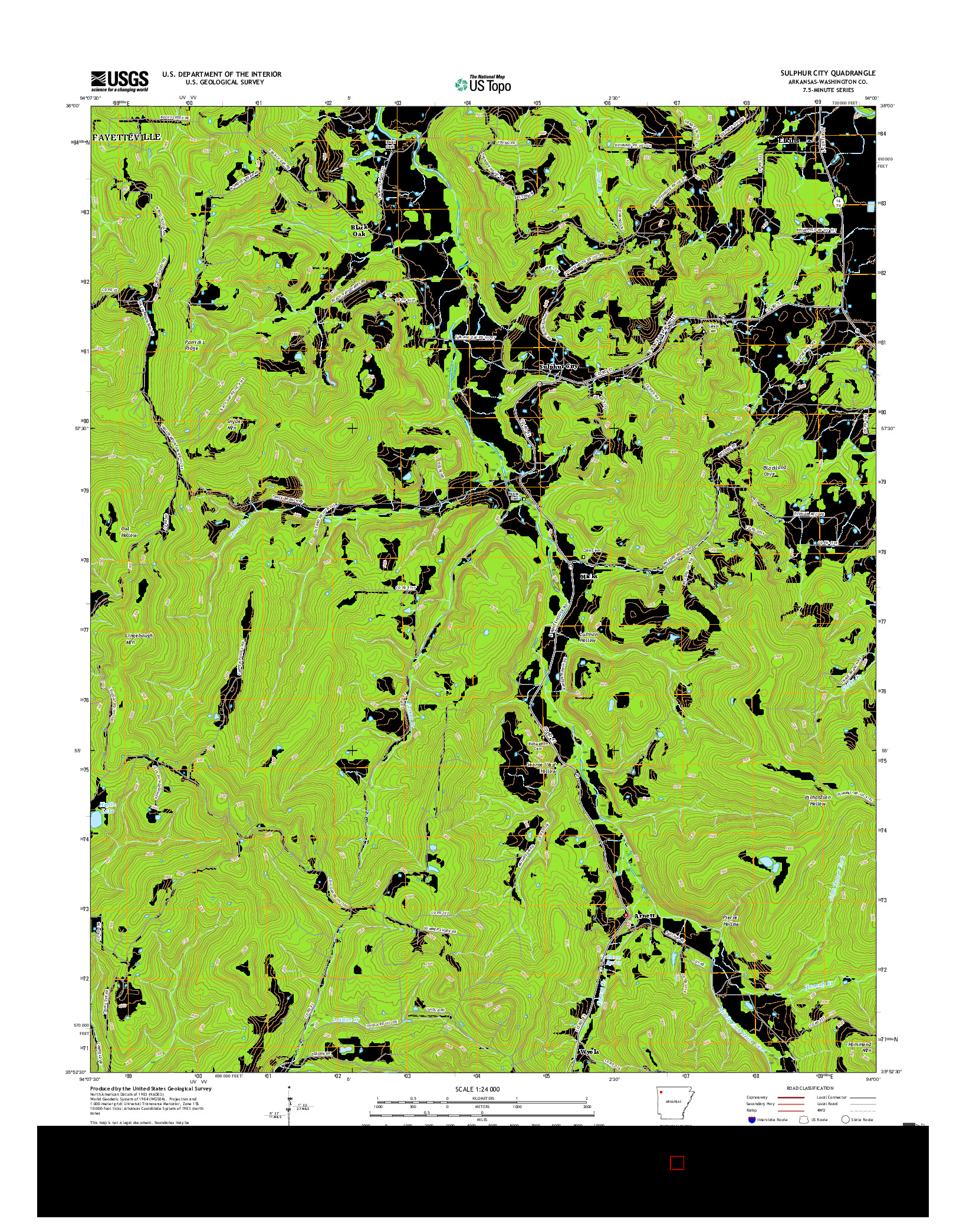 USGS US TOPO 7.5-MINUTE MAP FOR SULPHUR CITY, AR 2017