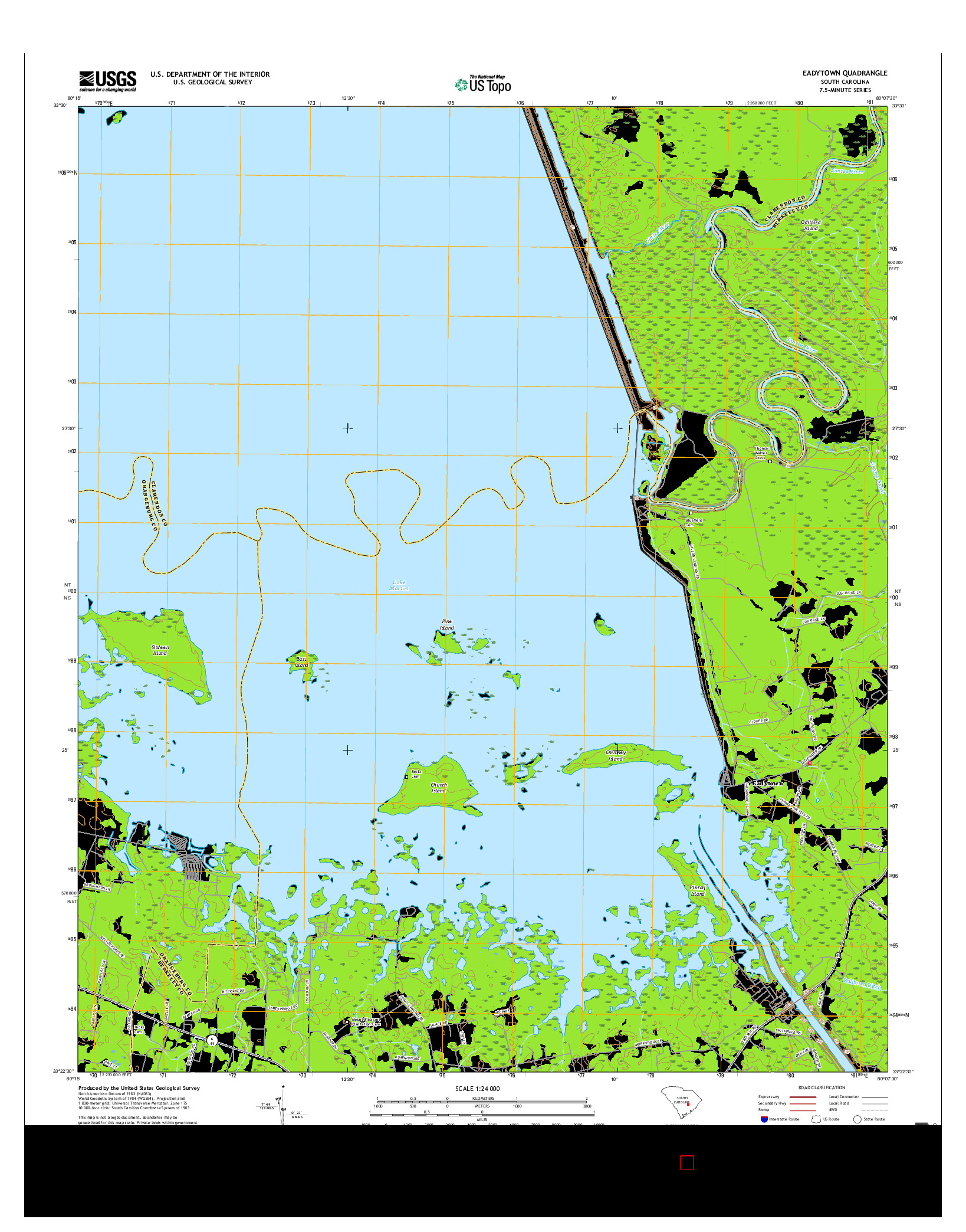 USGS US TOPO 7.5-MINUTE MAP FOR EADYTOWN, SC 2017