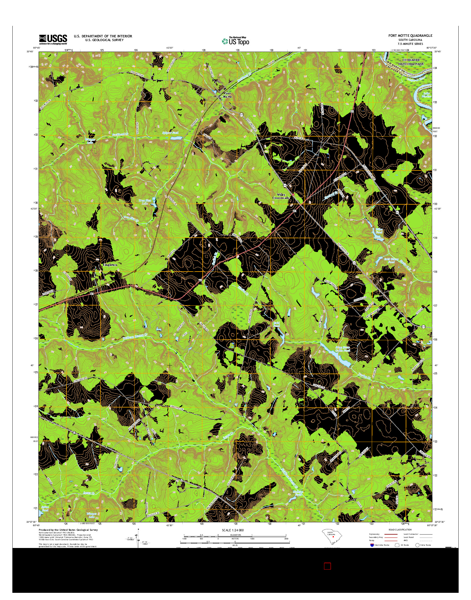 USGS US TOPO 7.5-MINUTE MAP FOR FORT MOTTE, SC 2017