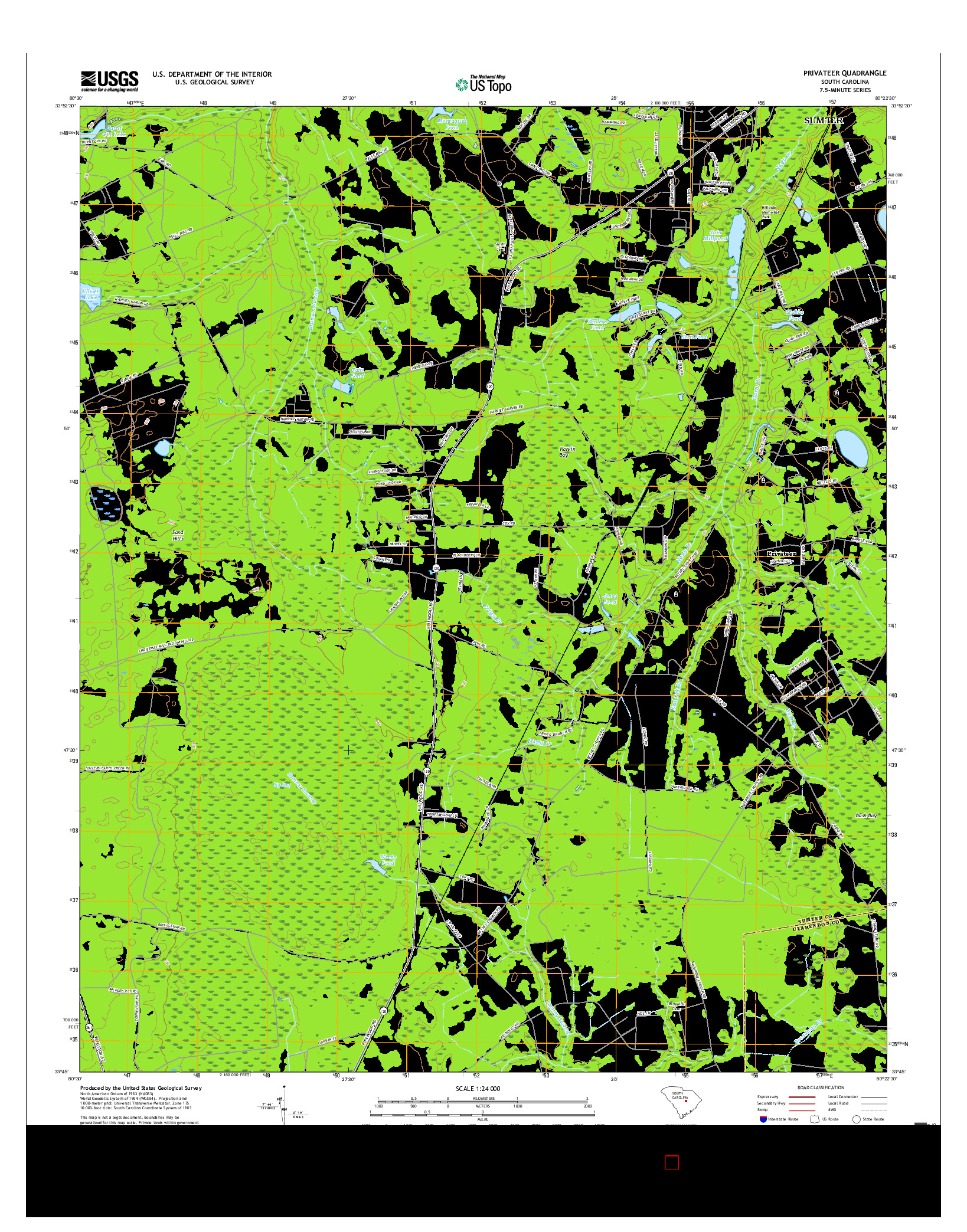 USGS US TOPO 7.5-MINUTE MAP FOR PRIVATEER, SC 2017