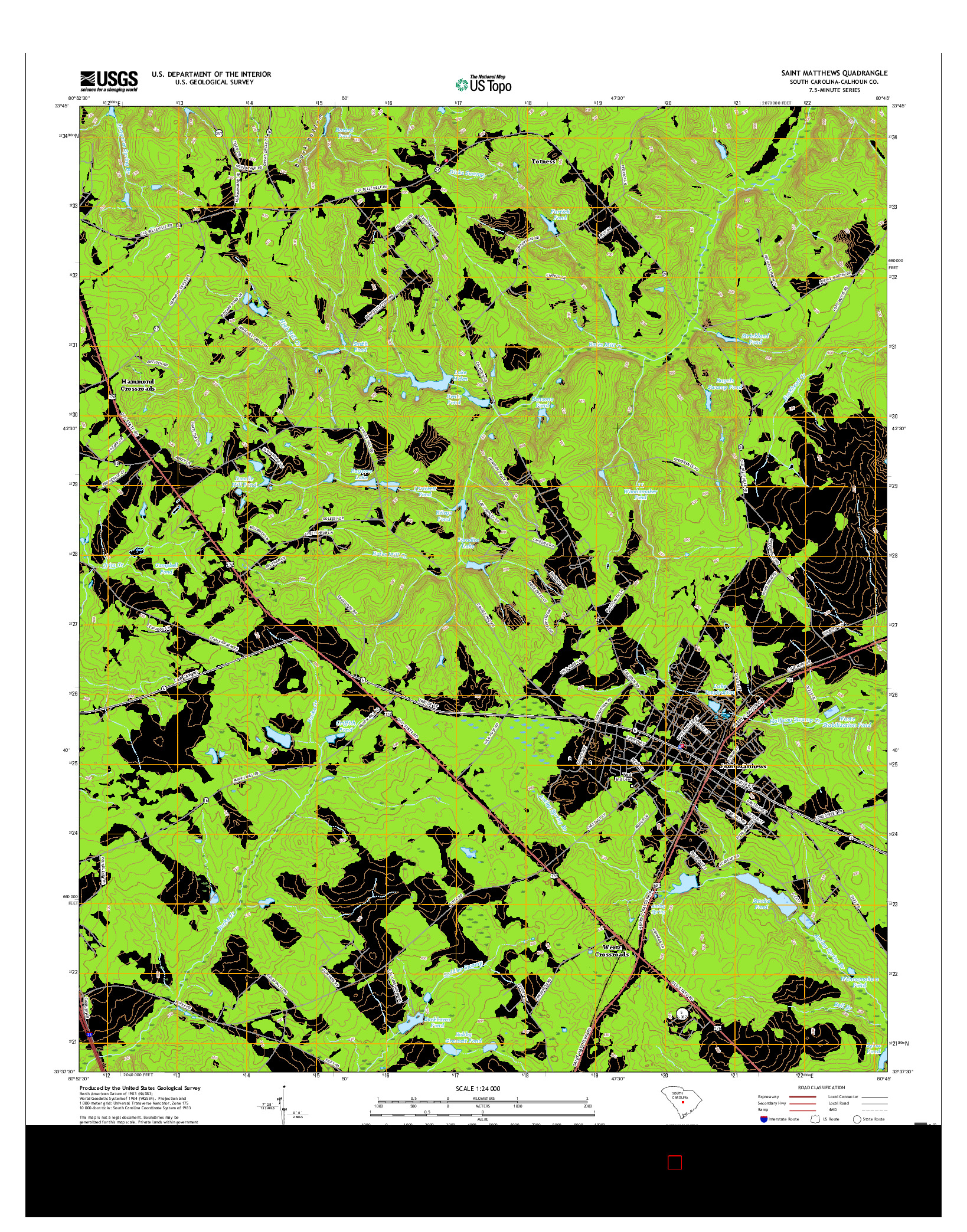 USGS US TOPO 7.5-MINUTE MAP FOR SAINT MATTHEWS, SC 2017