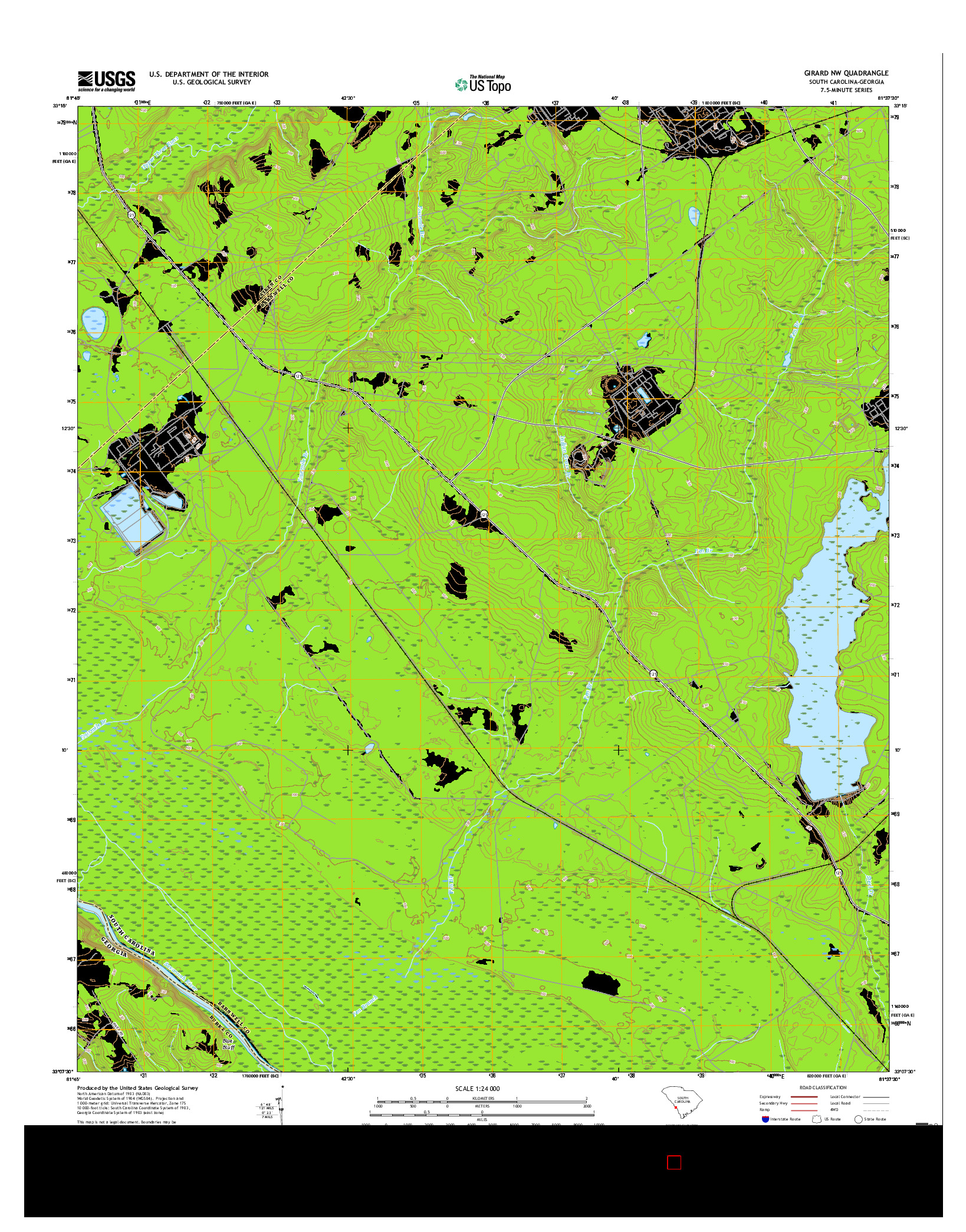 USGS US TOPO 7.5-MINUTE MAP FOR GIRARD NW, SC-GA 2017