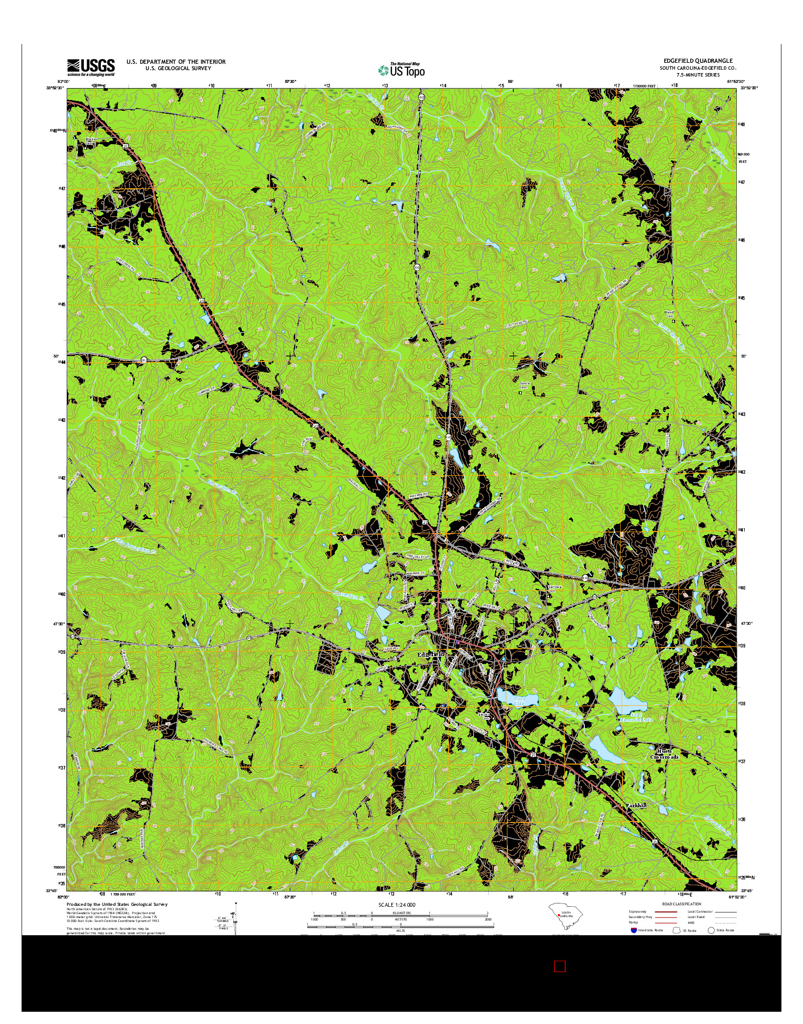 USGS US TOPO 7.5-MINUTE MAP FOR EDGEFIELD, SC 2017