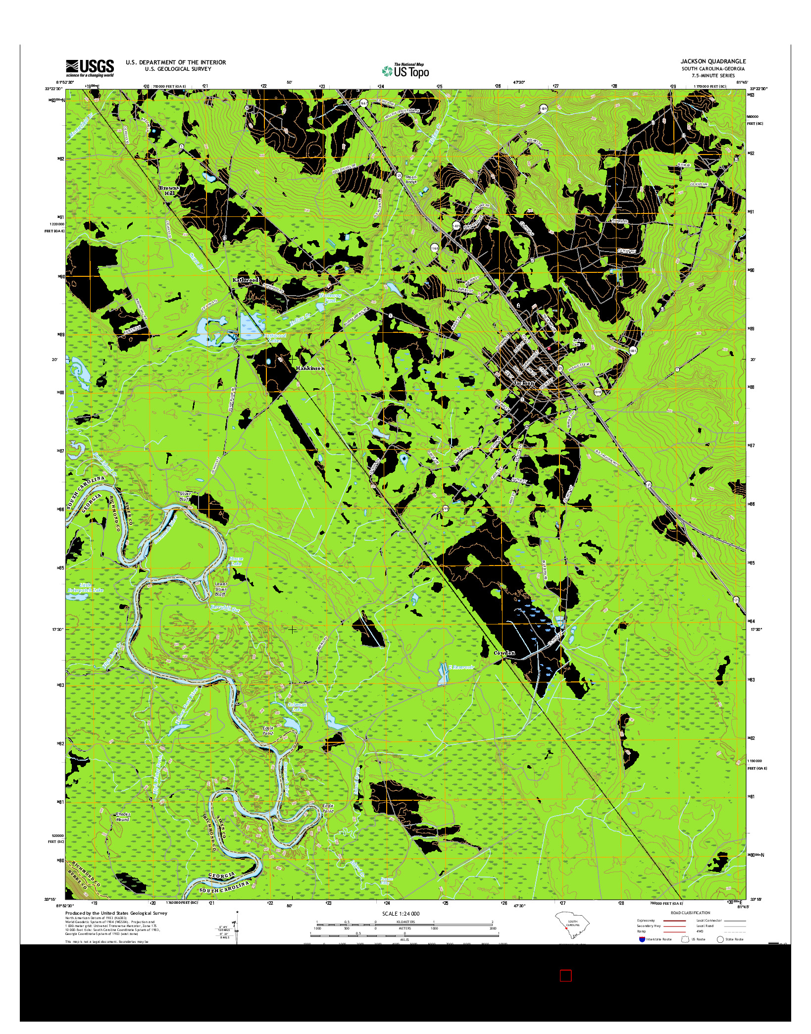 USGS US TOPO 7.5-MINUTE MAP FOR JACKSON, SC-GA 2017