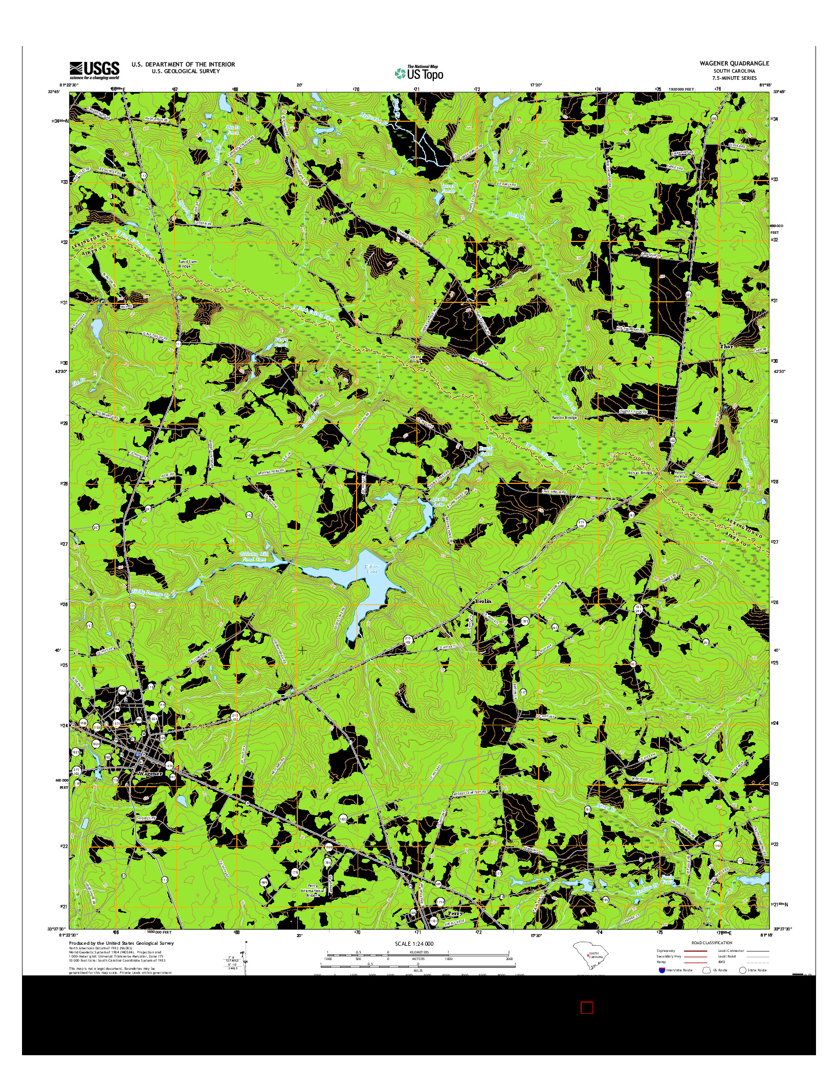USGS US TOPO 7.5-MINUTE MAP FOR WAGENER, SC 2017