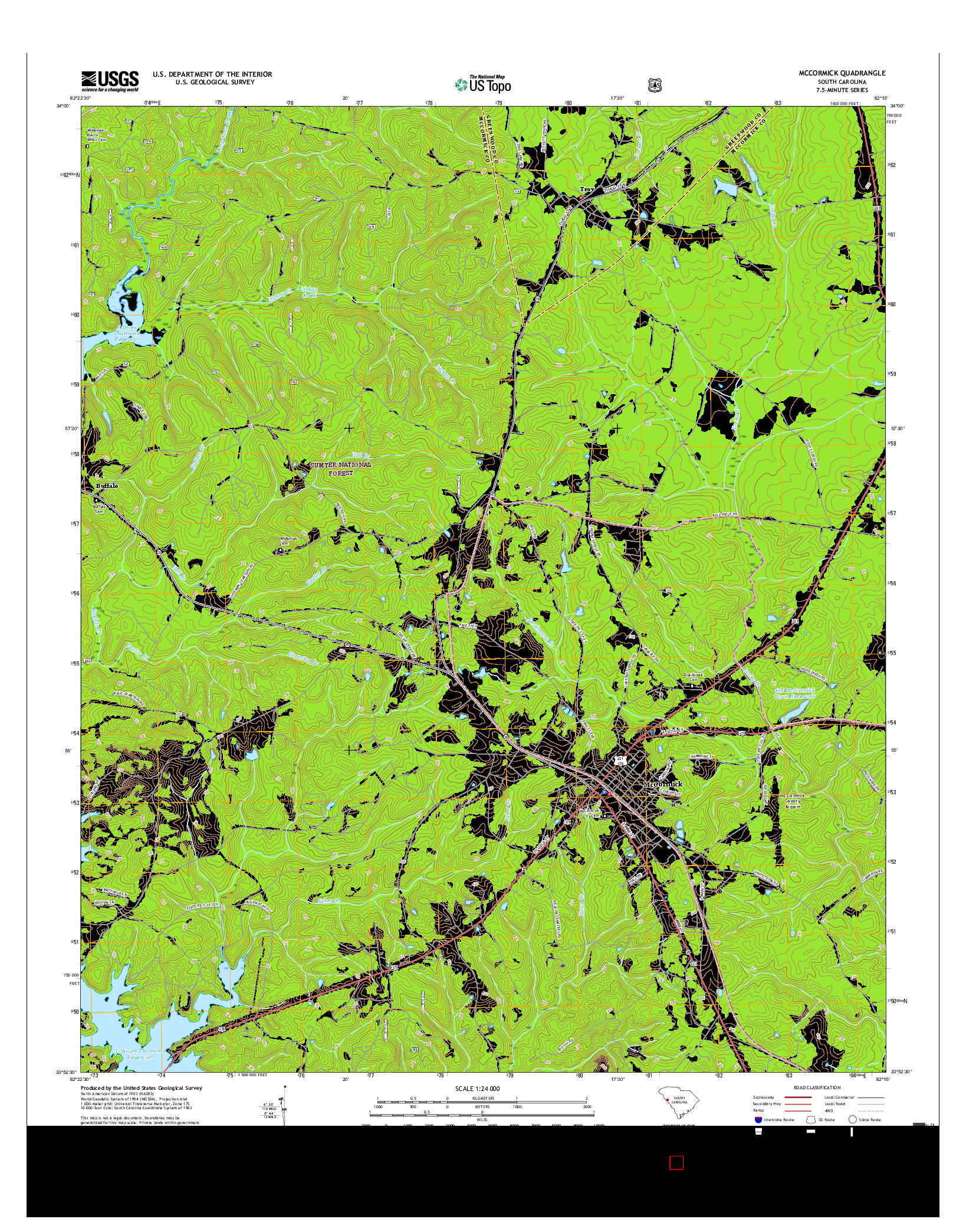 USGS US TOPO 7.5-MINUTE MAP FOR MCCORMICK, SC 2017