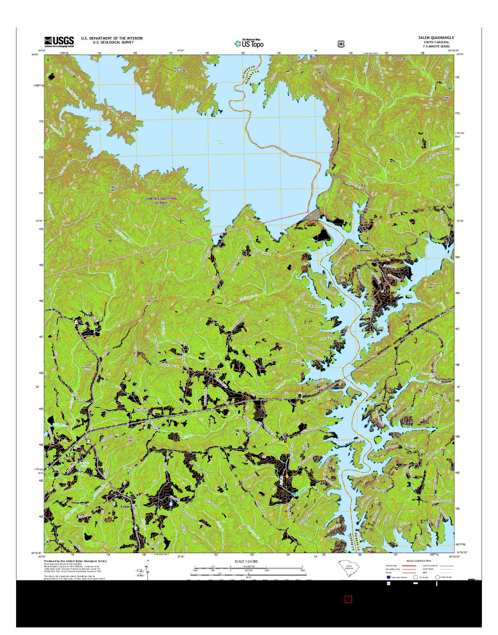 USGS US TOPO 7.5-MINUTE MAP FOR SALEM, SC 2017