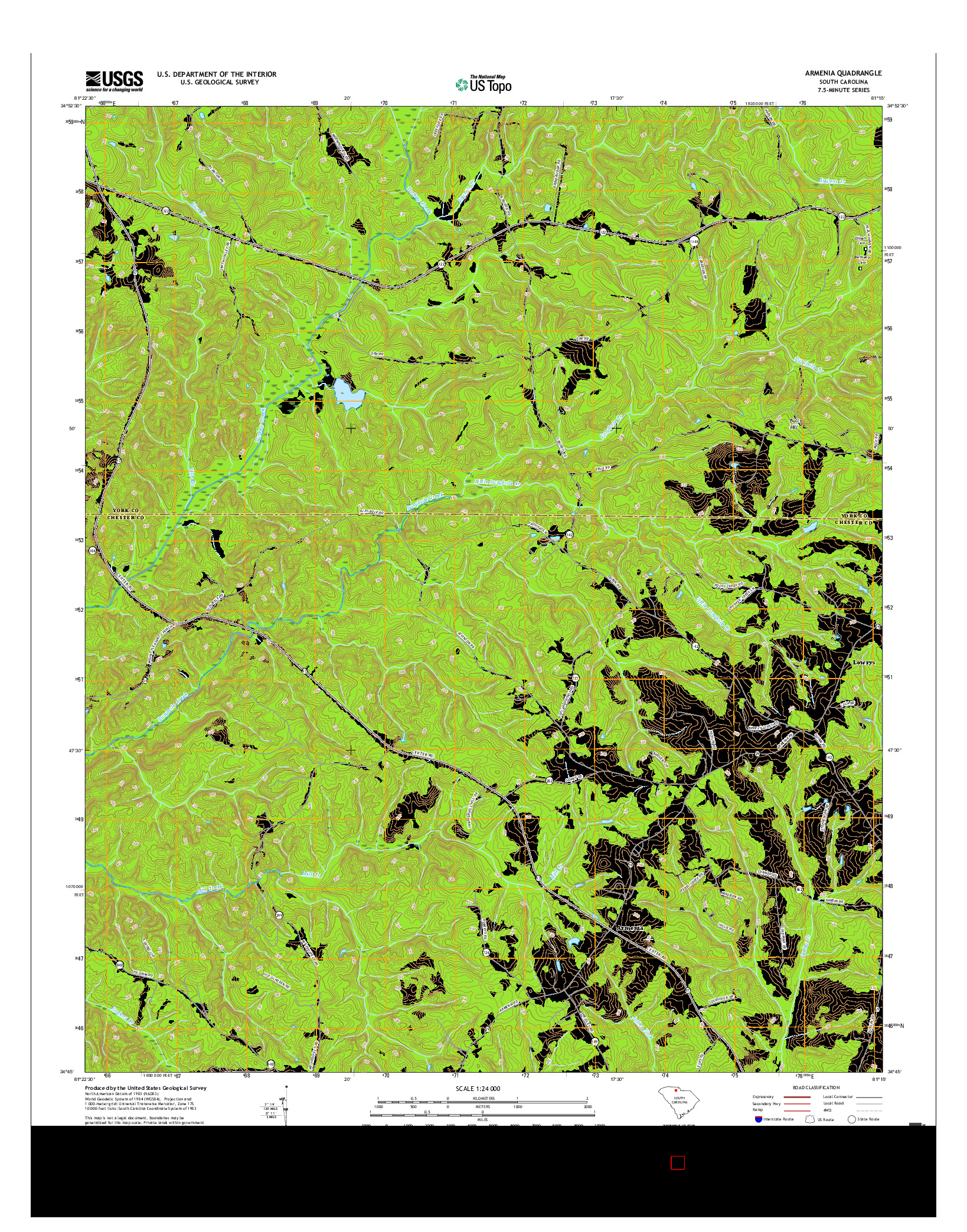 USGS US TOPO 7.5-MINUTE MAP FOR ARMENIA, SC 2017