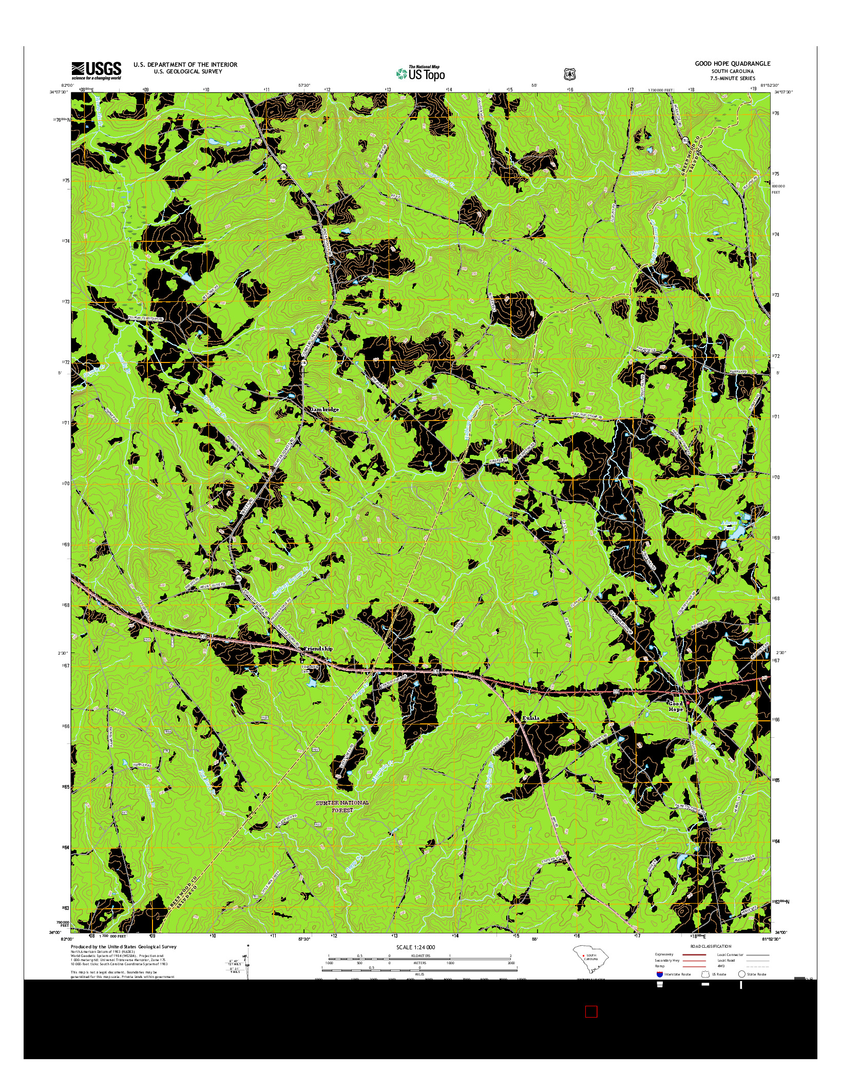 USGS US TOPO 7.5-MINUTE MAP FOR GOOD HOPE, SC 2017