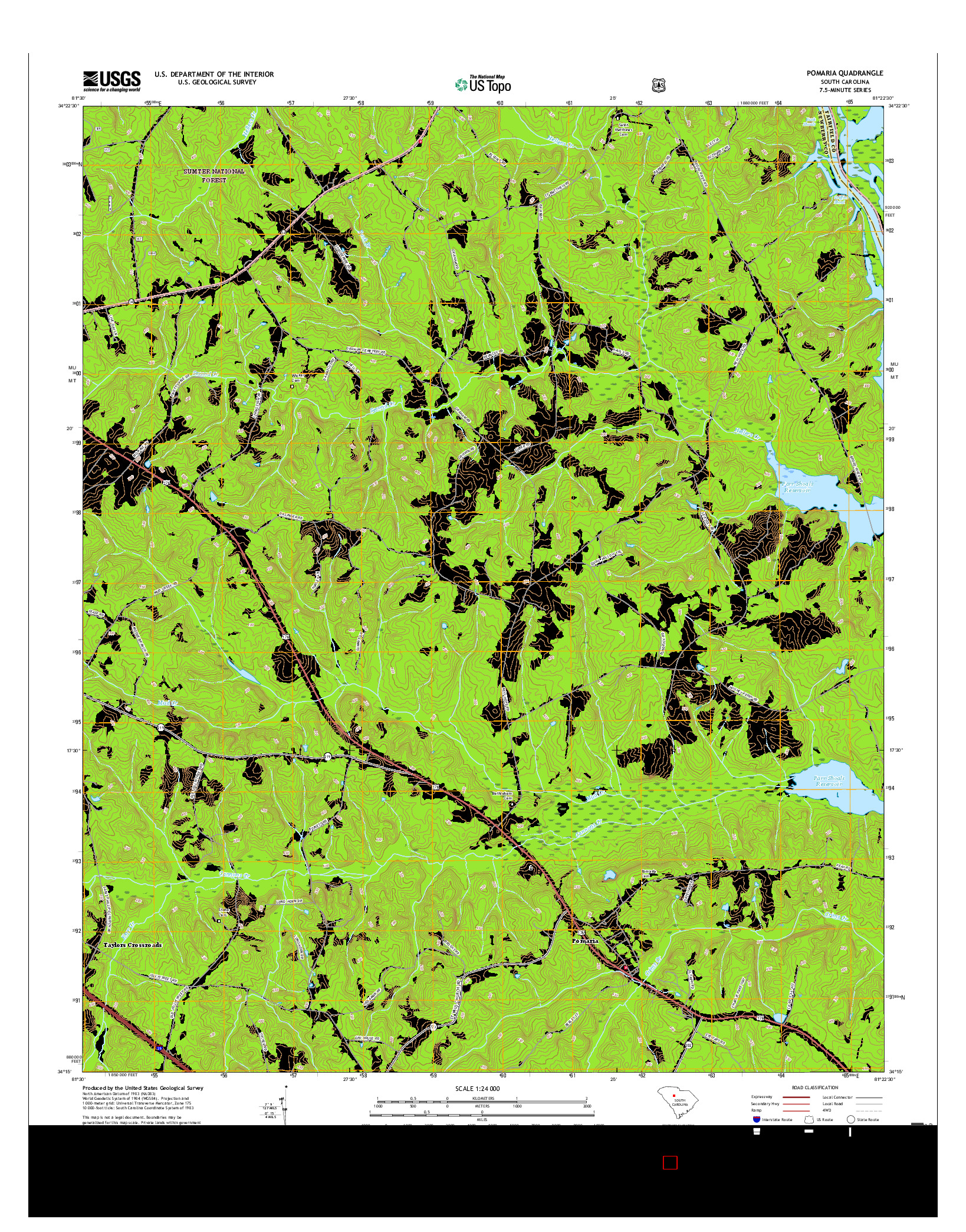 USGS US TOPO 7.5-MINUTE MAP FOR POMARIA, SC 2017