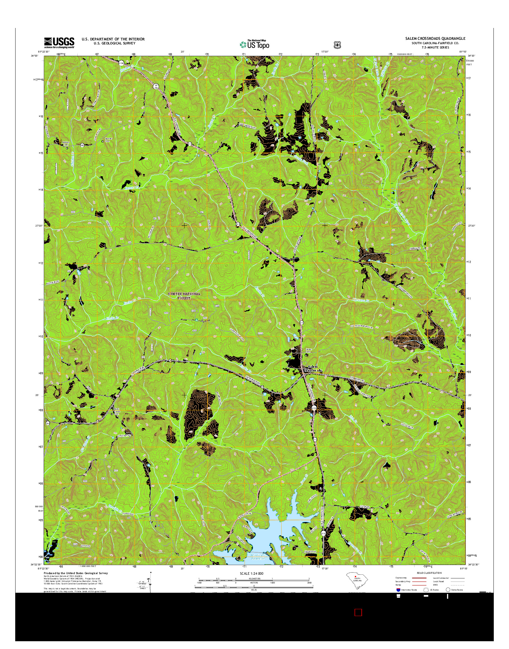 USGS US TOPO 7.5-MINUTE MAP FOR SALEM CROSSROADS, SC 2017