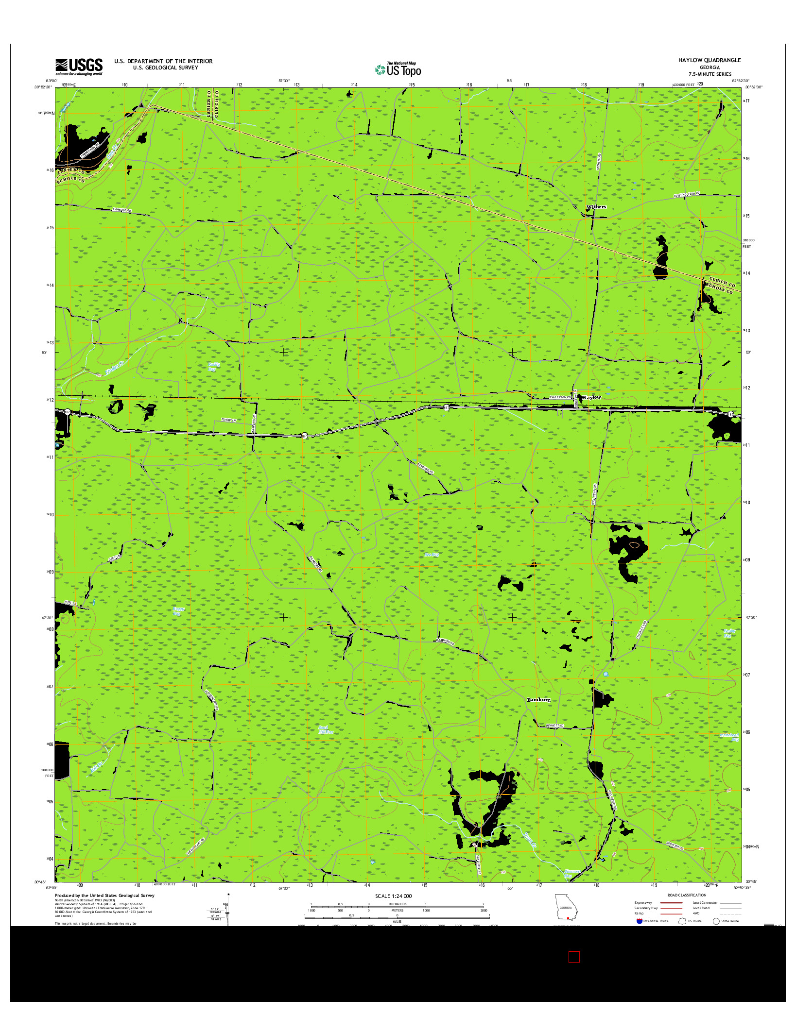 USGS US TOPO 7.5-MINUTE MAP FOR HAYLOW, GA 2017