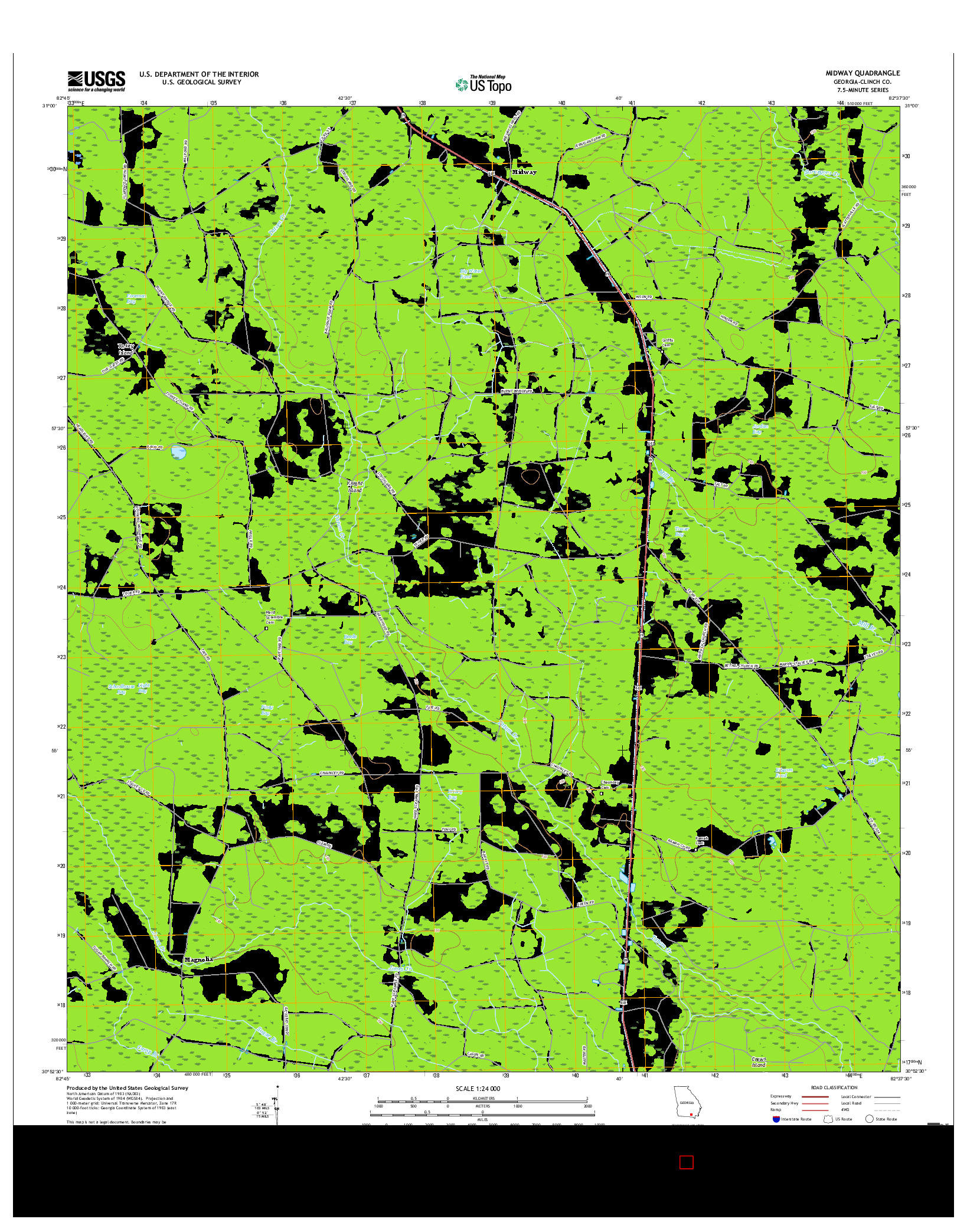 USGS US TOPO 7.5-MINUTE MAP FOR MIDWAY, GA 2017