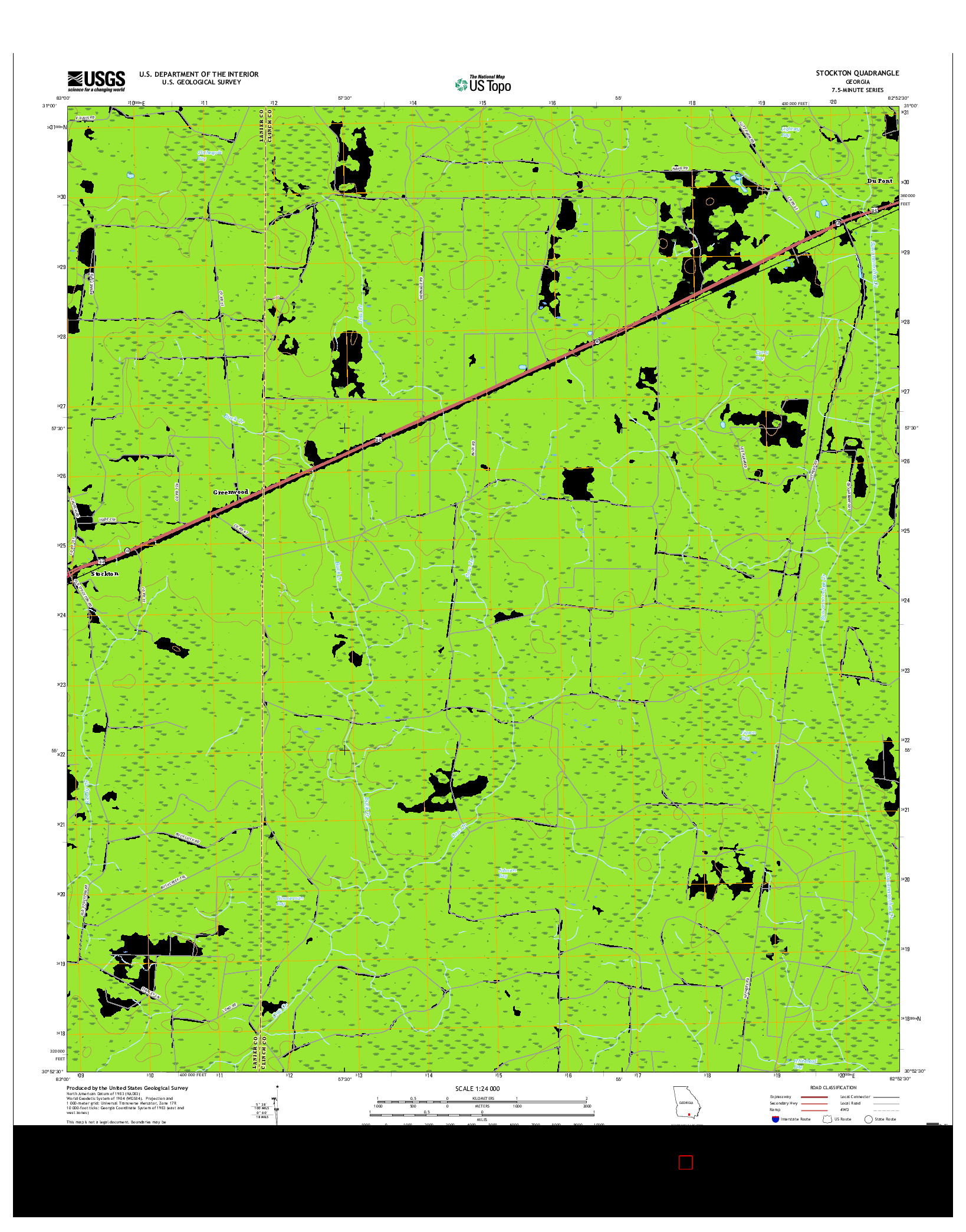 USGS US TOPO 7.5-MINUTE MAP FOR STOCKTON, GA 2017