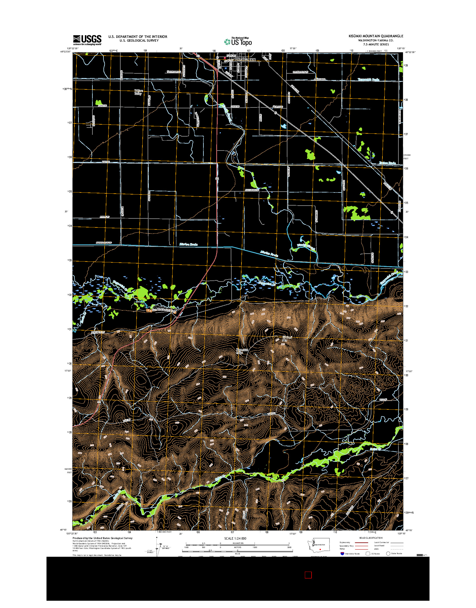 USGS US TOPO 7.5-MINUTE MAP FOR KISMXI MOUNTAIN, WA 2017