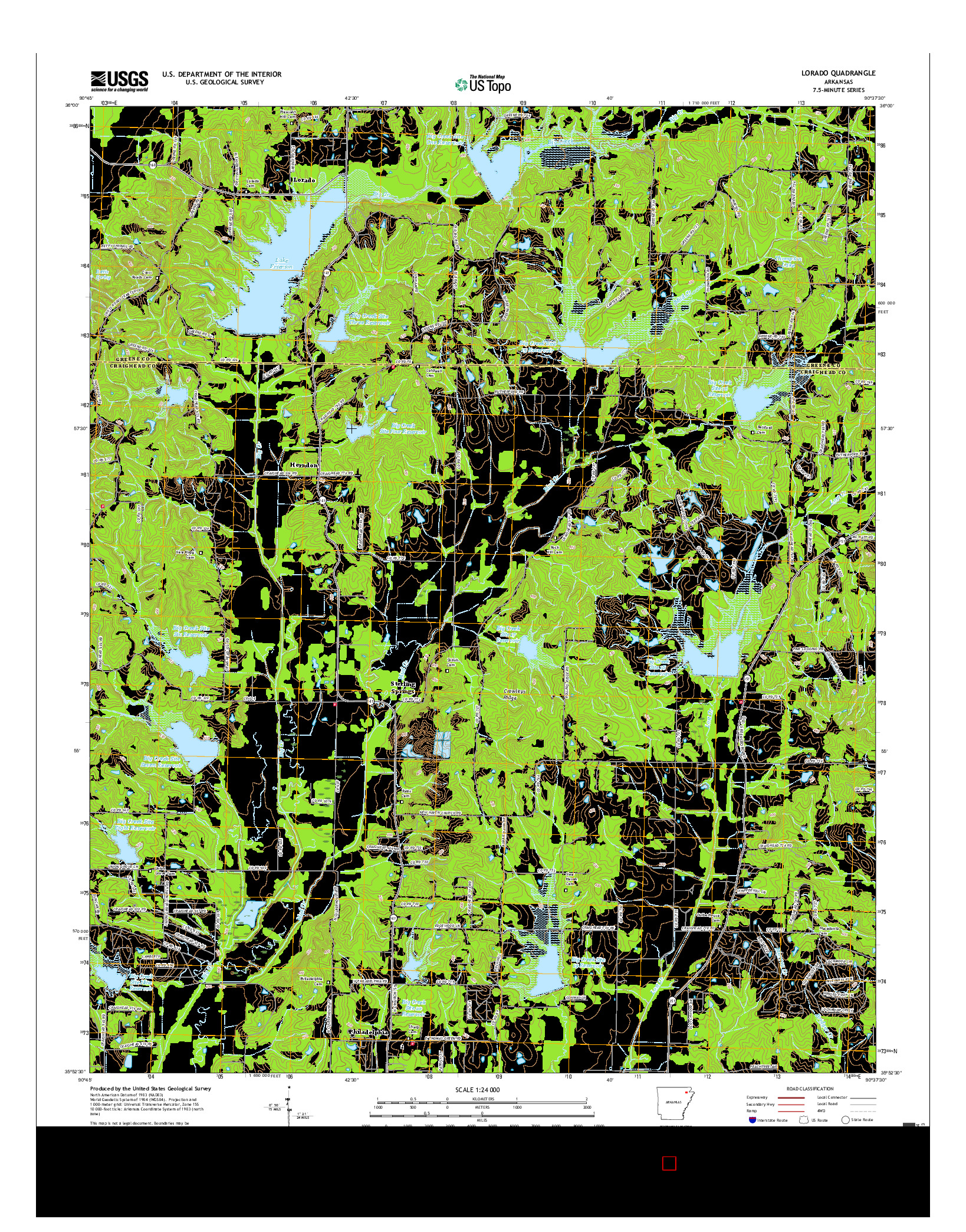 USGS US TOPO 7.5-MINUTE MAP FOR LORADO, AR 2017