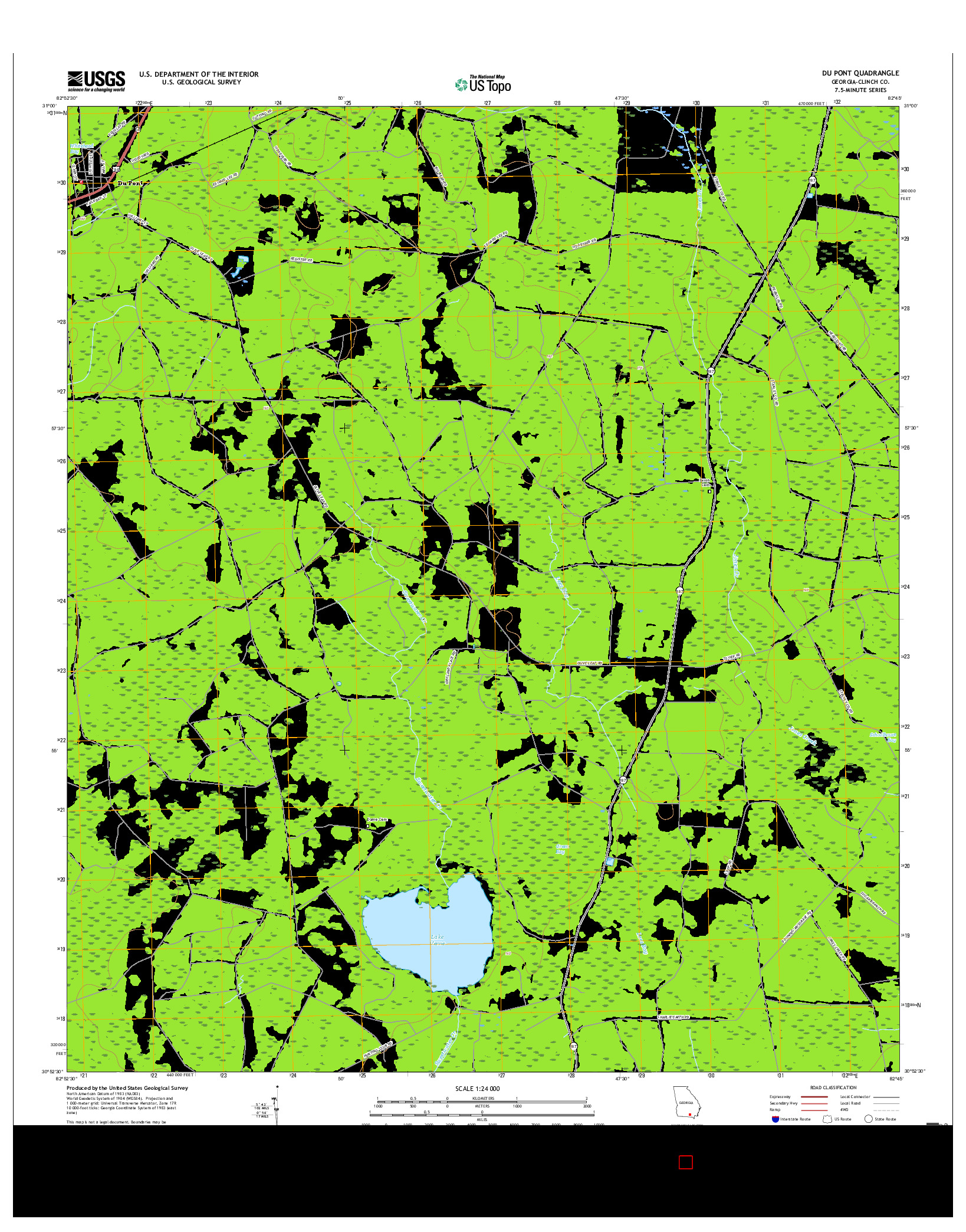 USGS US TOPO 7.5-MINUTE MAP FOR DU PONT, GA 2017