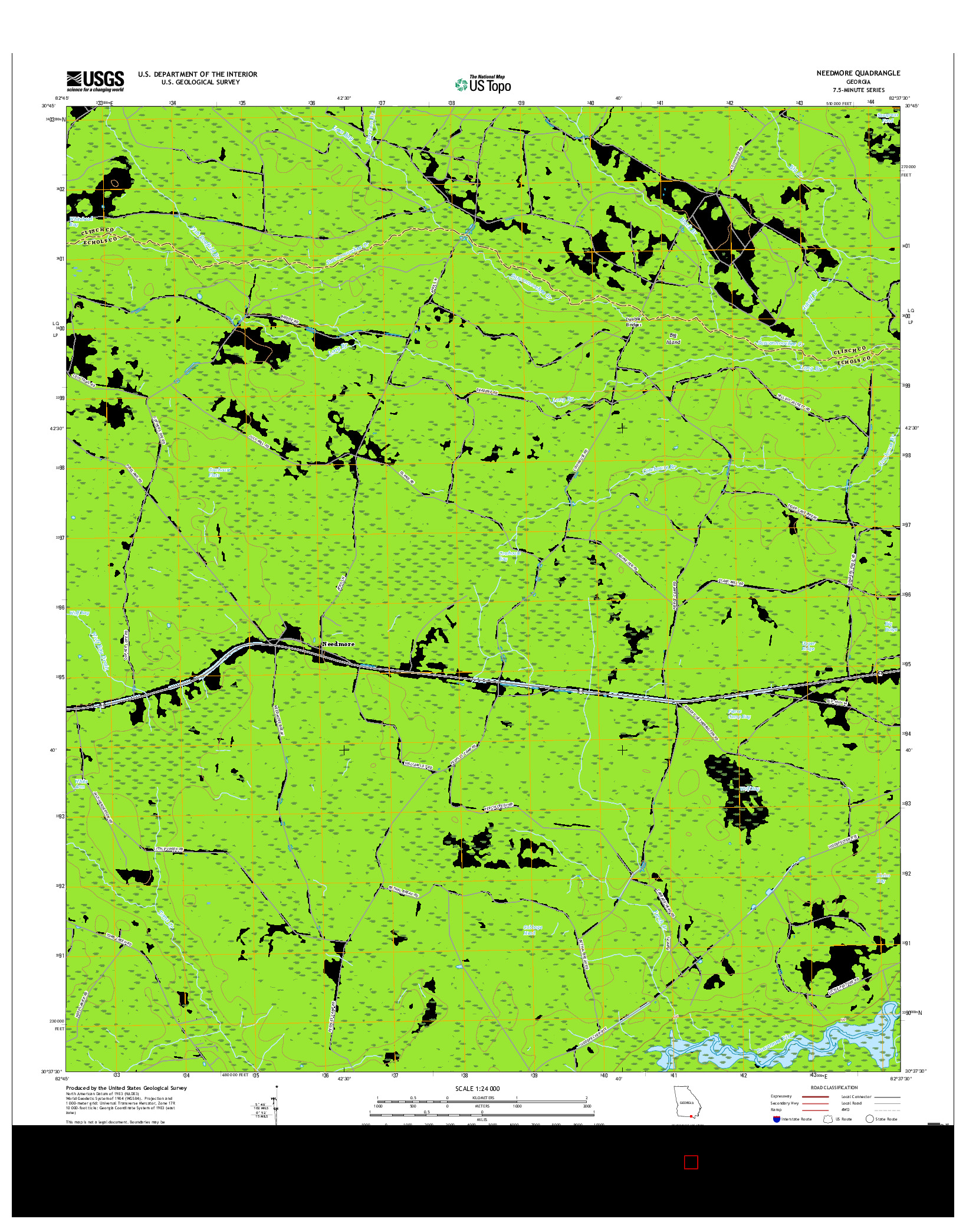 USGS US TOPO 7.5-MINUTE MAP FOR NEEDMORE, GA 2017