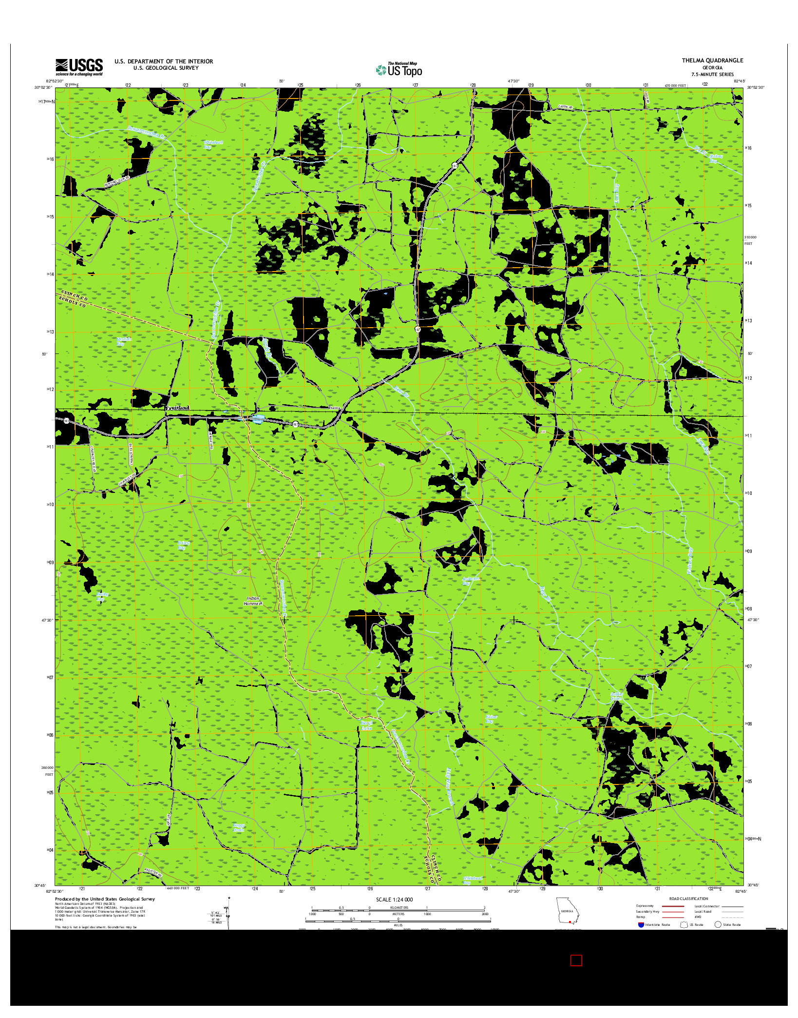 USGS US TOPO 7.5-MINUTE MAP FOR THELMA, GA 2017