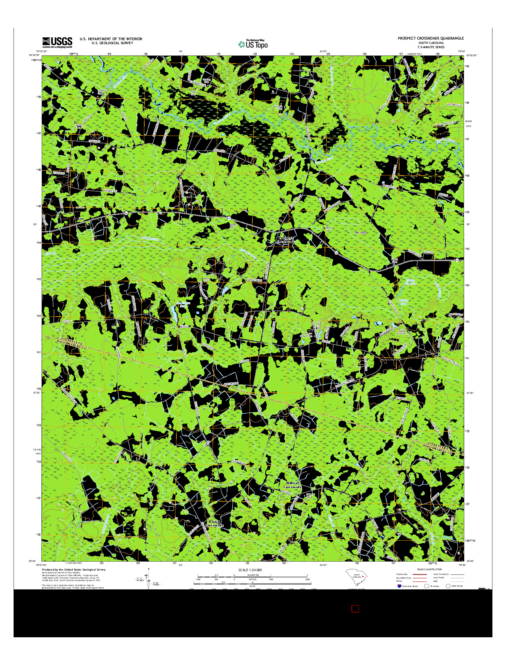 USGS US TOPO 7.5-MINUTE MAP FOR PROSPECT CROSSROADS, SC 2017