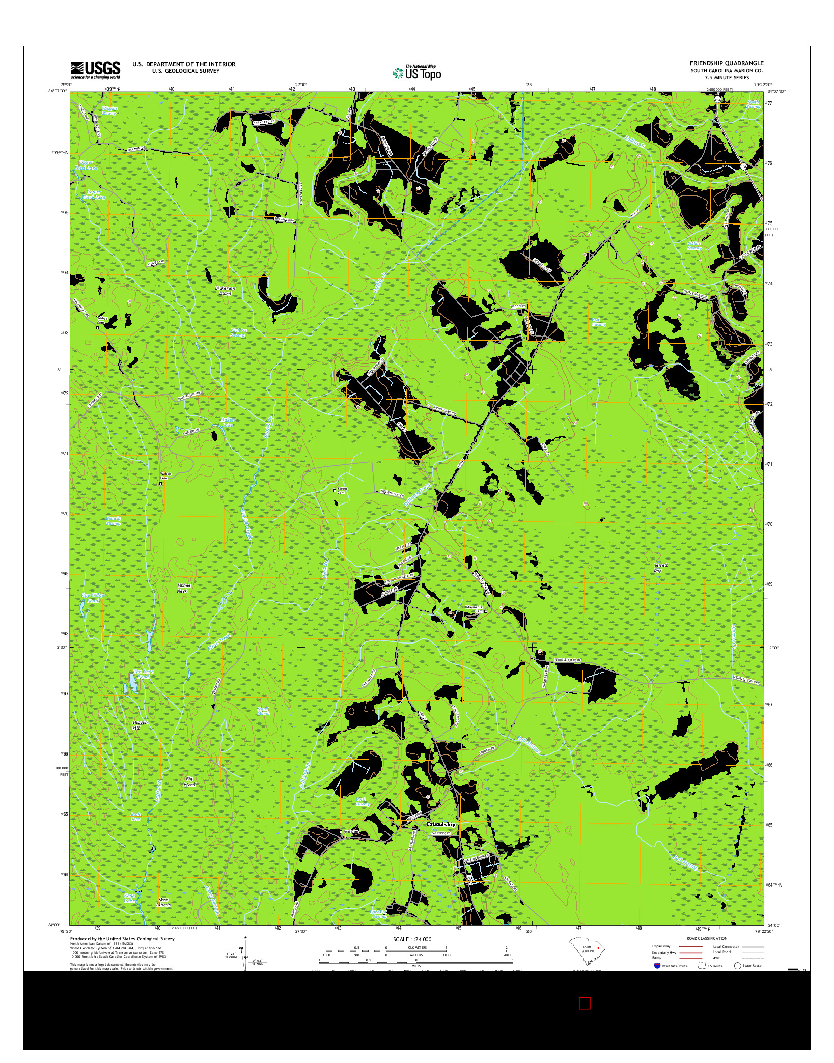 USGS US TOPO 7.5-MINUTE MAP FOR FRIENDSHIP, SC 2017