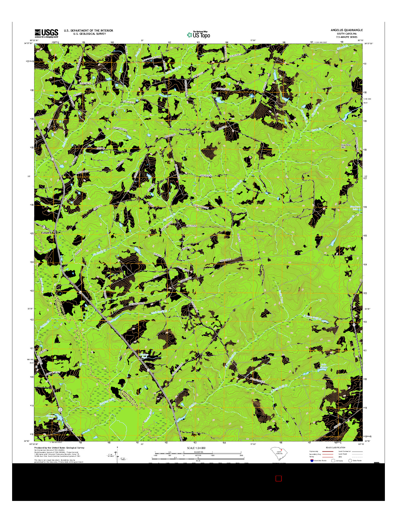 USGS US TOPO 7.5-MINUTE MAP FOR ANGELUS, SC 2017