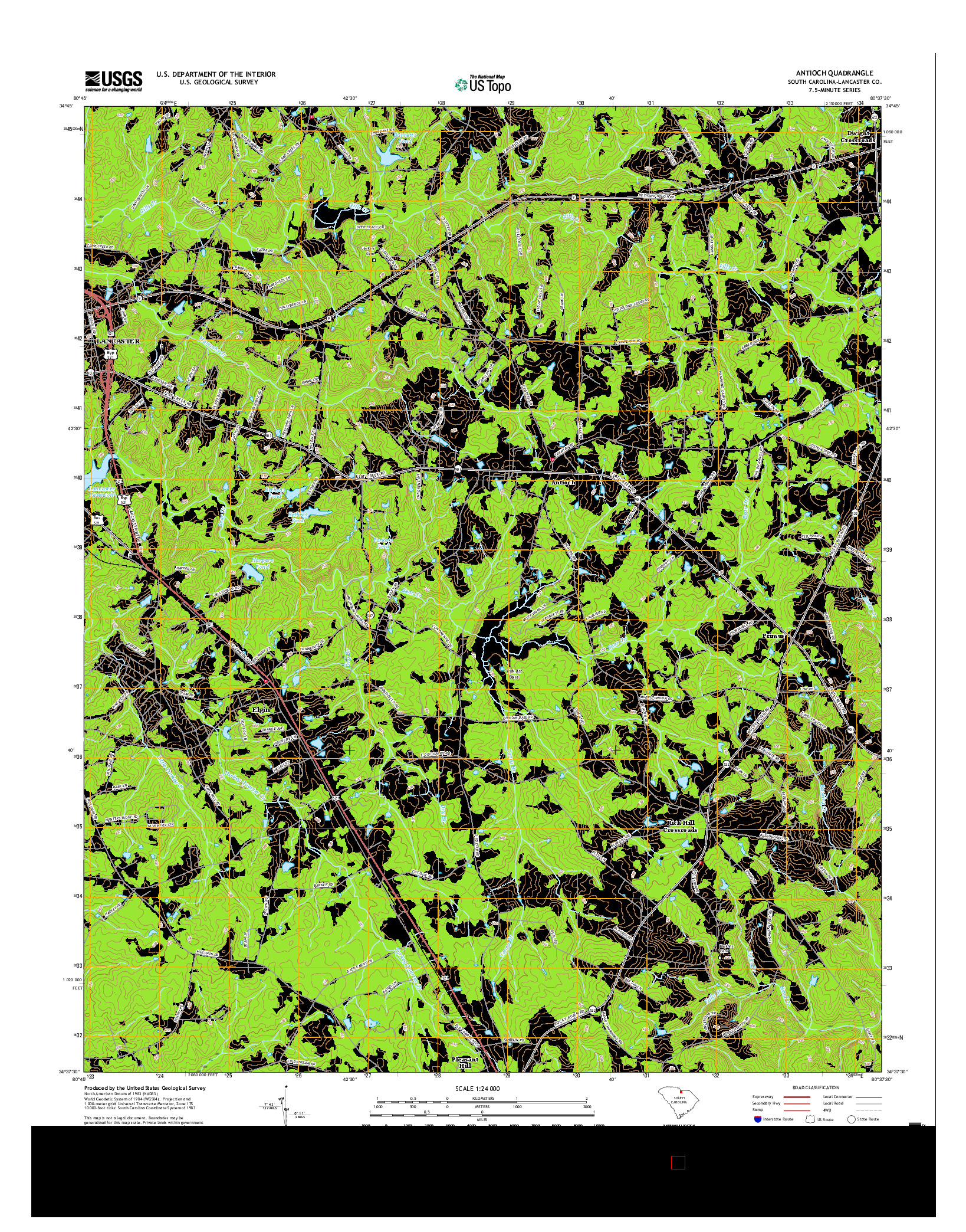 USGS US TOPO 7.5-MINUTE MAP FOR ANTIOCH, SC 2017