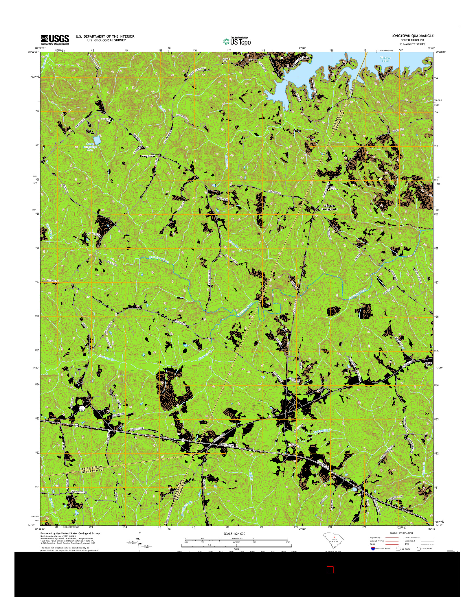 USGS US TOPO 7.5-MINUTE MAP FOR LONGTOWN, SC 2017