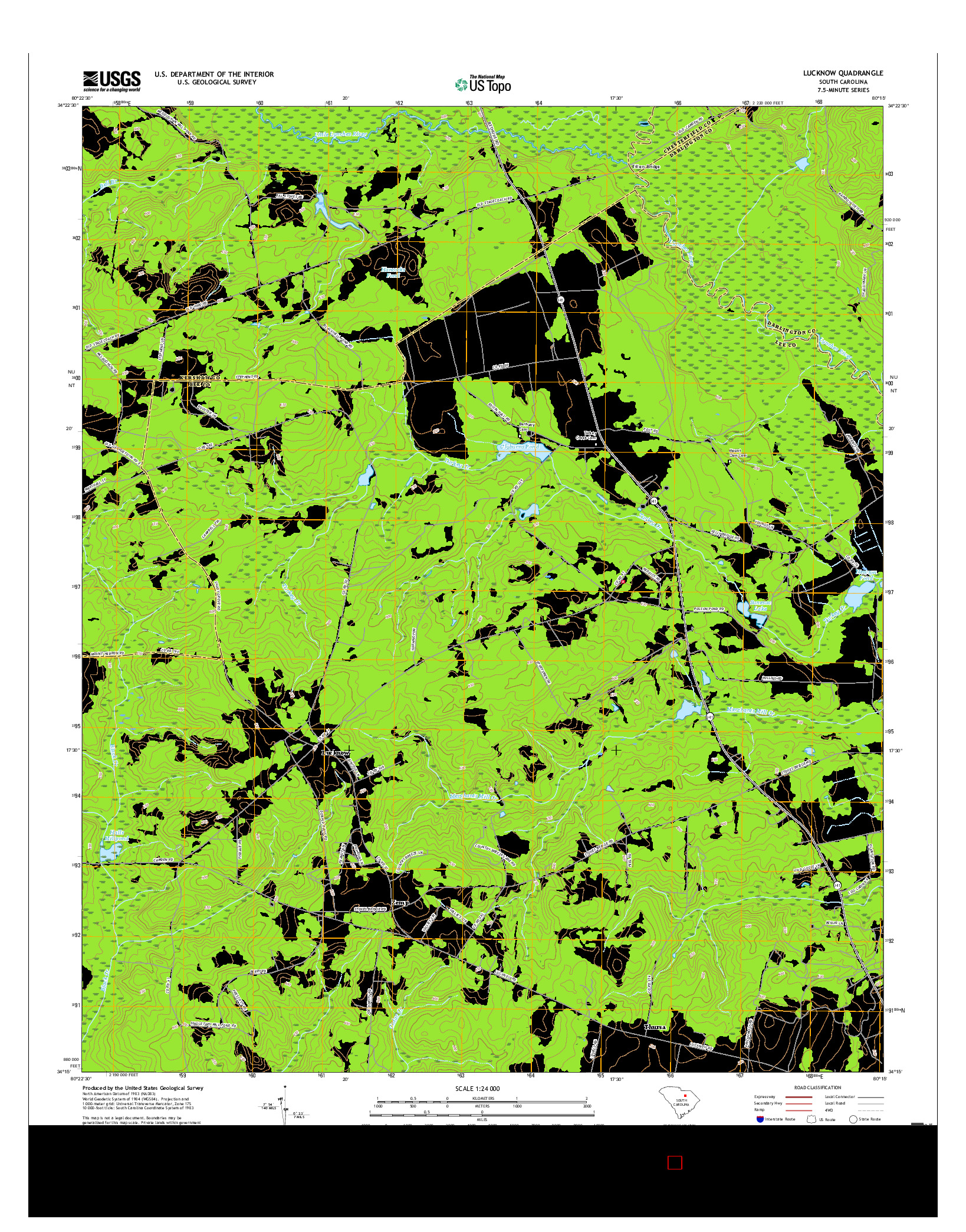 USGS US TOPO 7.5-MINUTE MAP FOR LUCKNOW, SC 2017