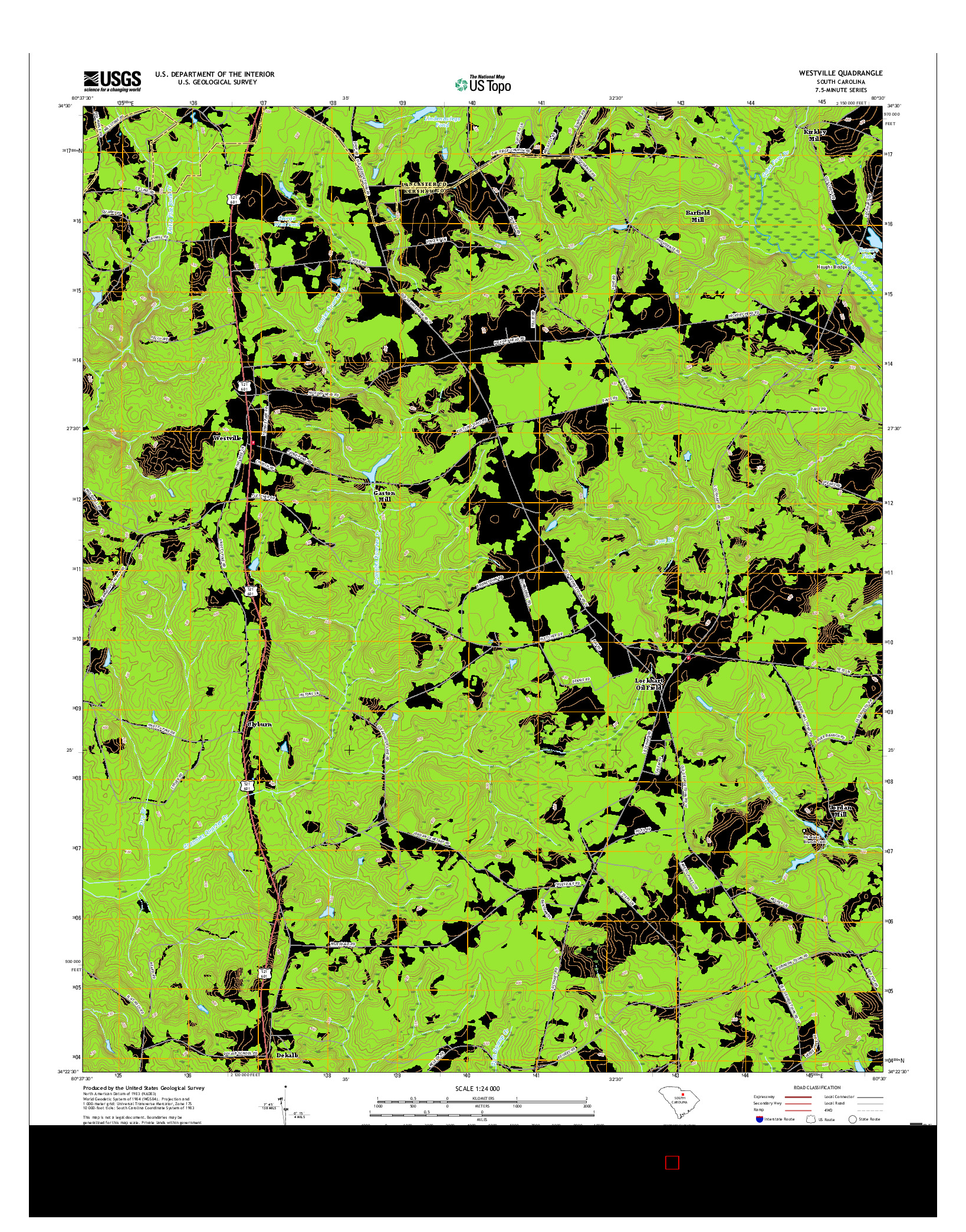 USGS US TOPO 7.5-MINUTE MAP FOR WESTVILLE, SC 2017