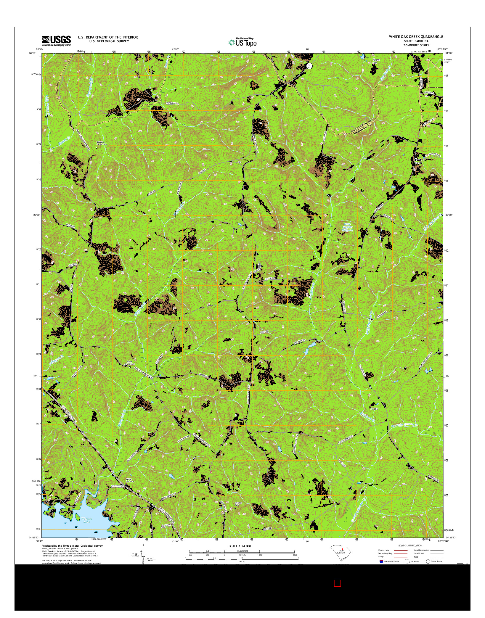 USGS US TOPO 7.5-MINUTE MAP FOR WHITE OAK CREEK, SC 2017