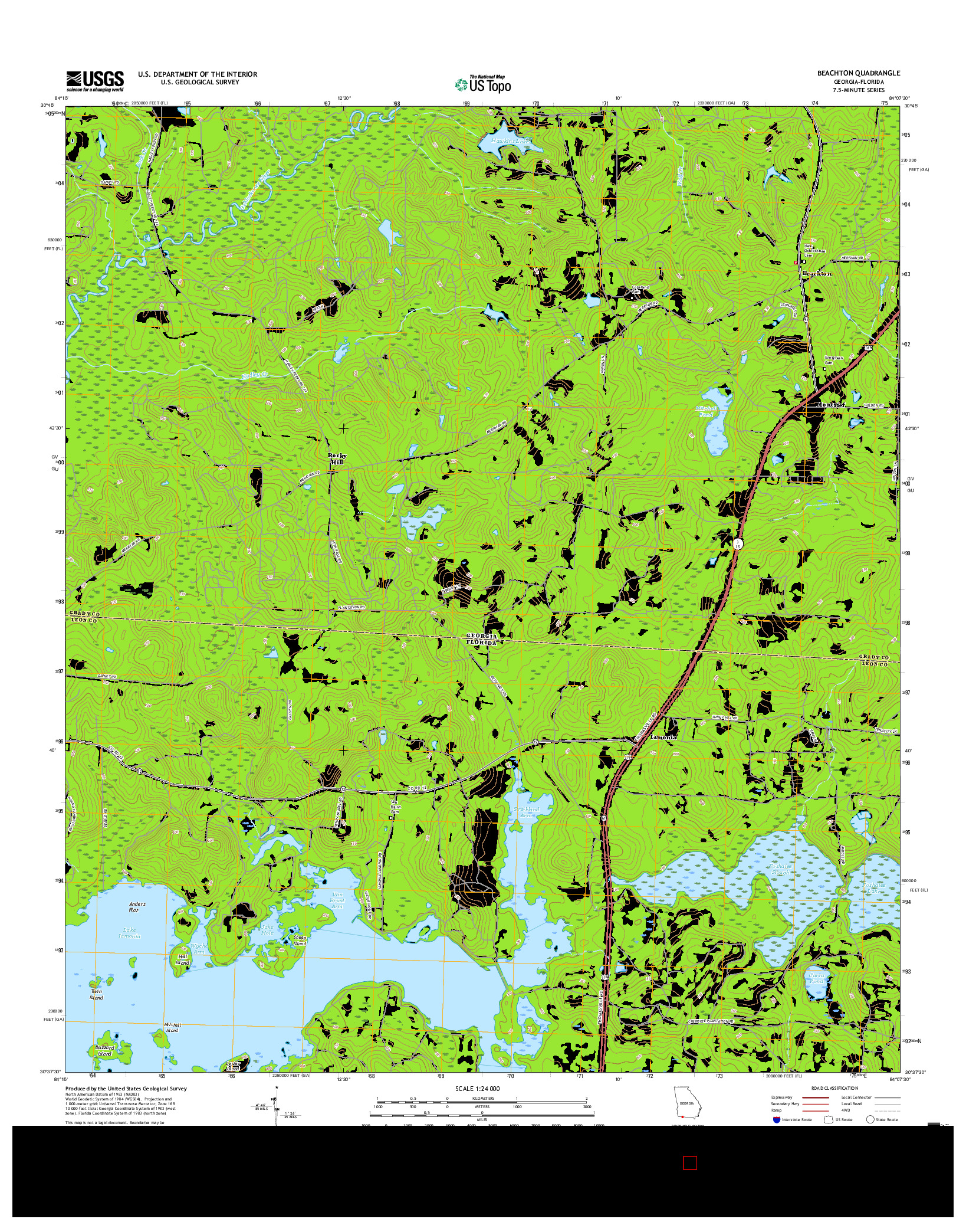 USGS US TOPO 7.5-MINUTE MAP FOR BEACHTON, GA-FL 2017