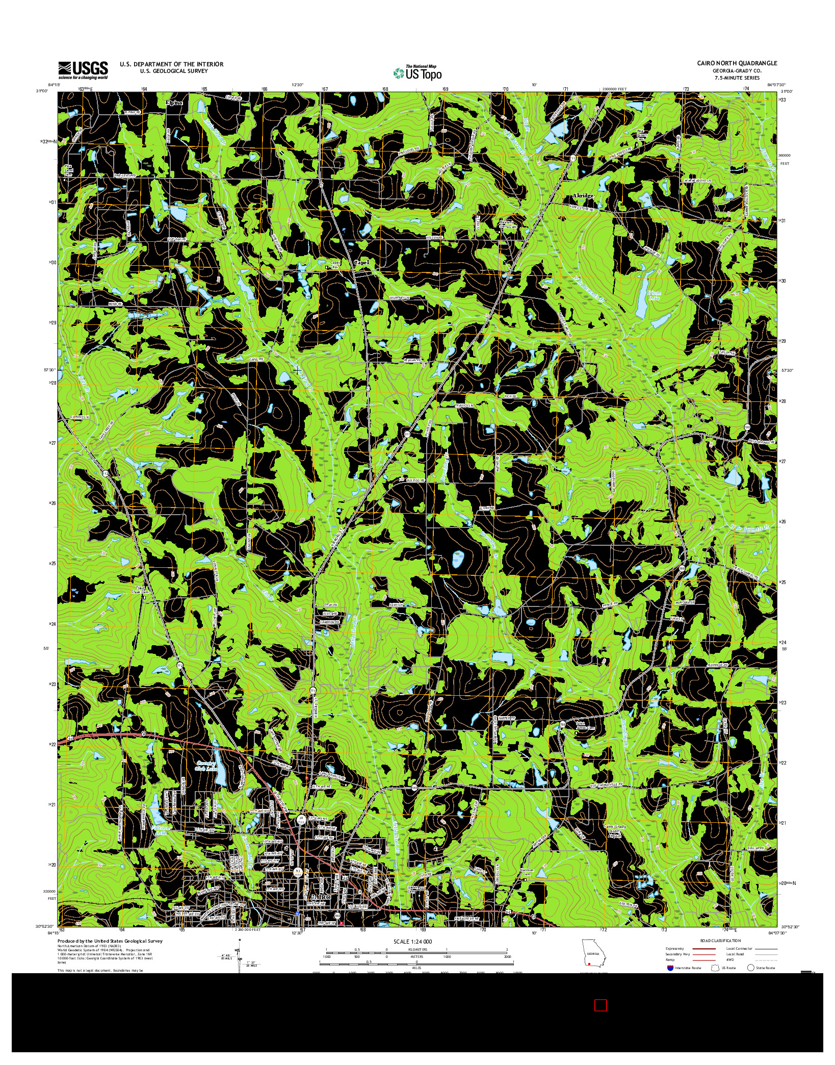 USGS US TOPO 7.5-MINUTE MAP FOR CAIRO NORTH, GA 2017