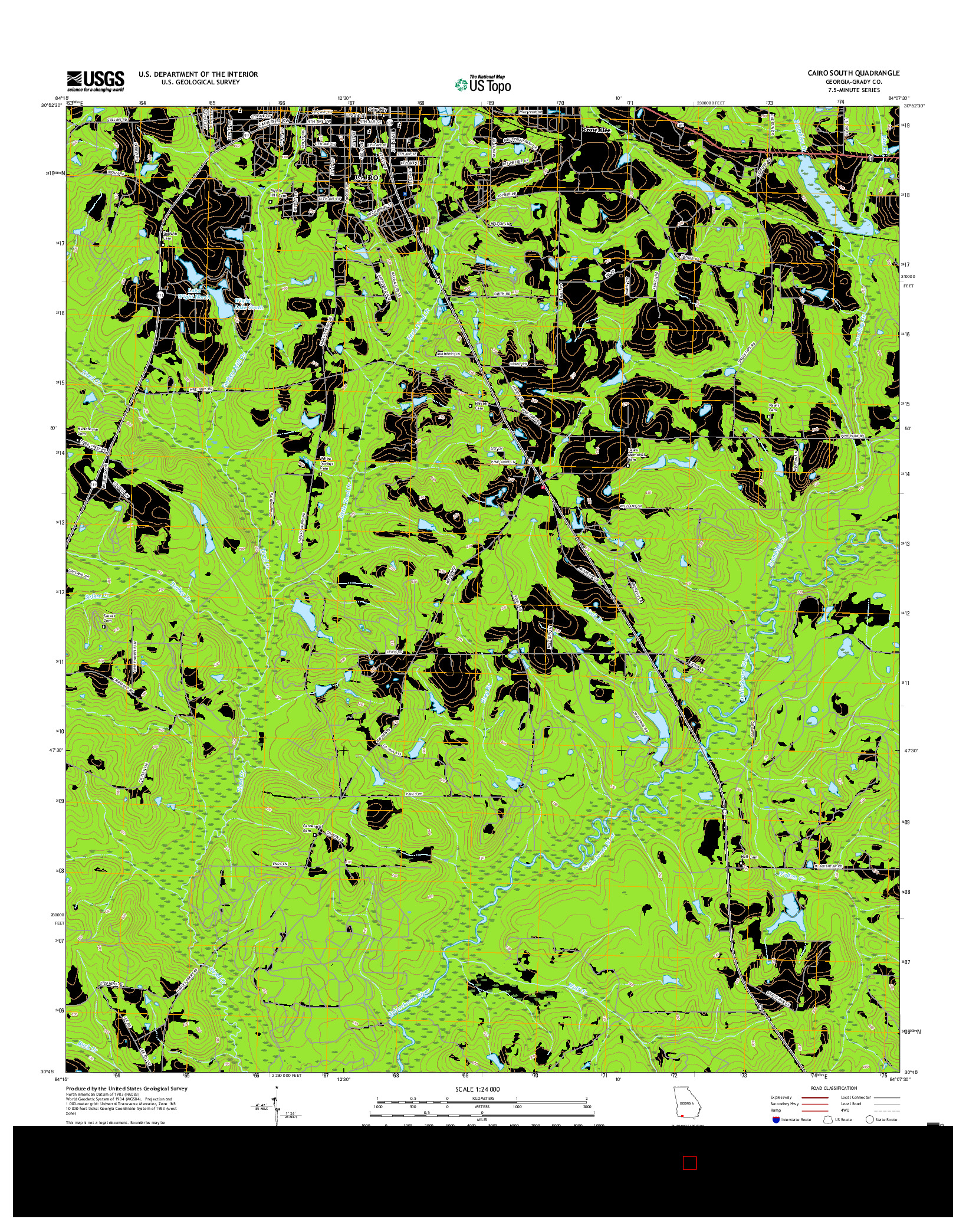 USGS US TOPO 7.5-MINUTE MAP FOR CAIRO SOUTH, GA 2017