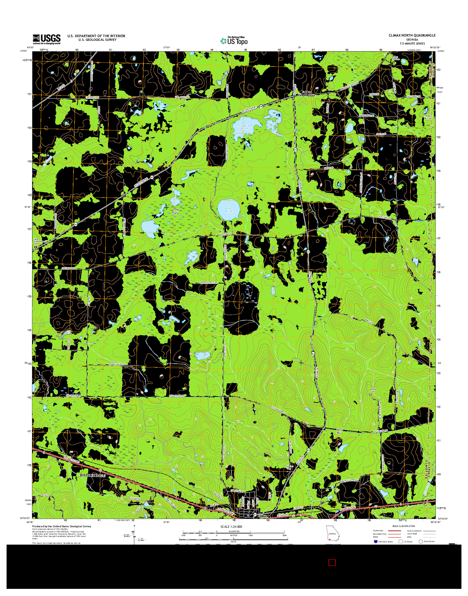 USGS US TOPO 7.5-MINUTE MAP FOR CLIMAX NORTH, GA 2017